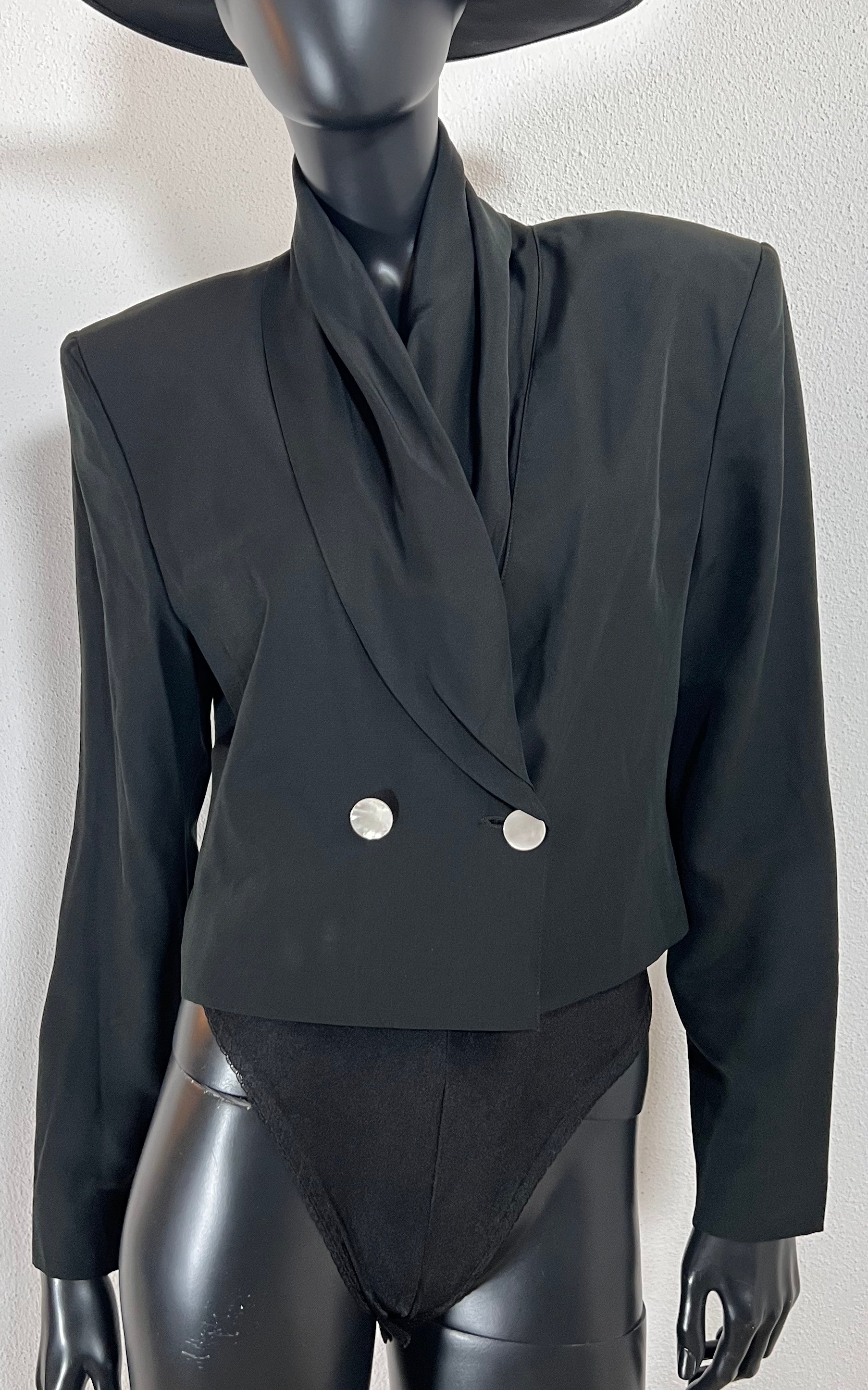 Vintage Genny Silk Short Blazer Jacket