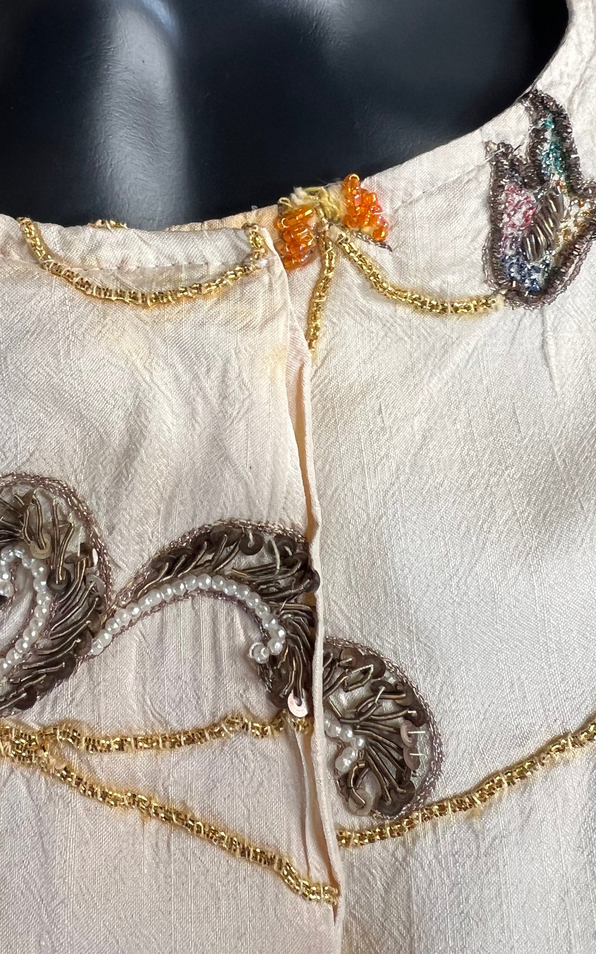 Vintage Raw Silk Bomber Jacket