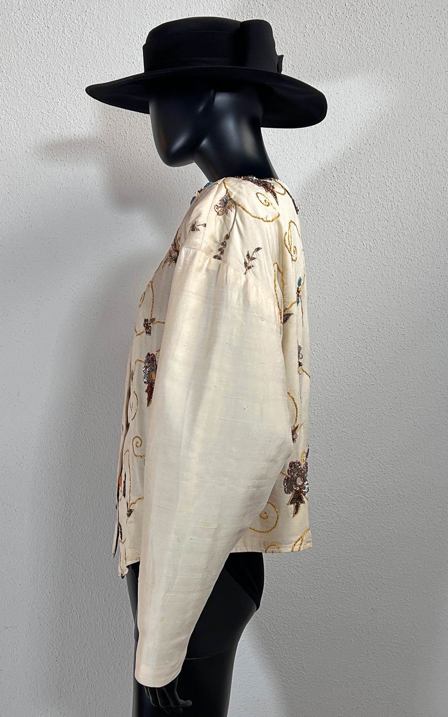 Vintage Raw Silk Bomber Jacket