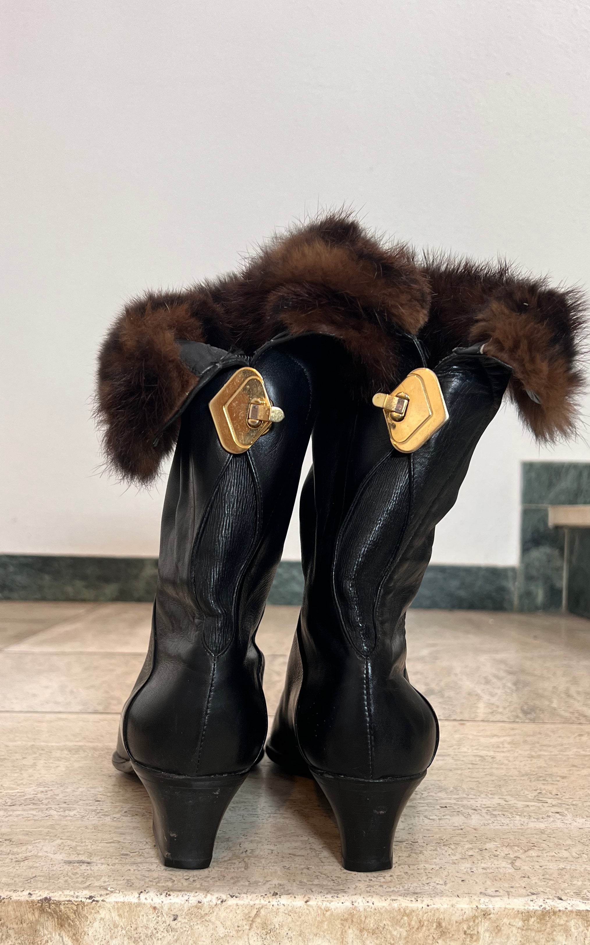 Vintage Baldini Fur Boots 38,5