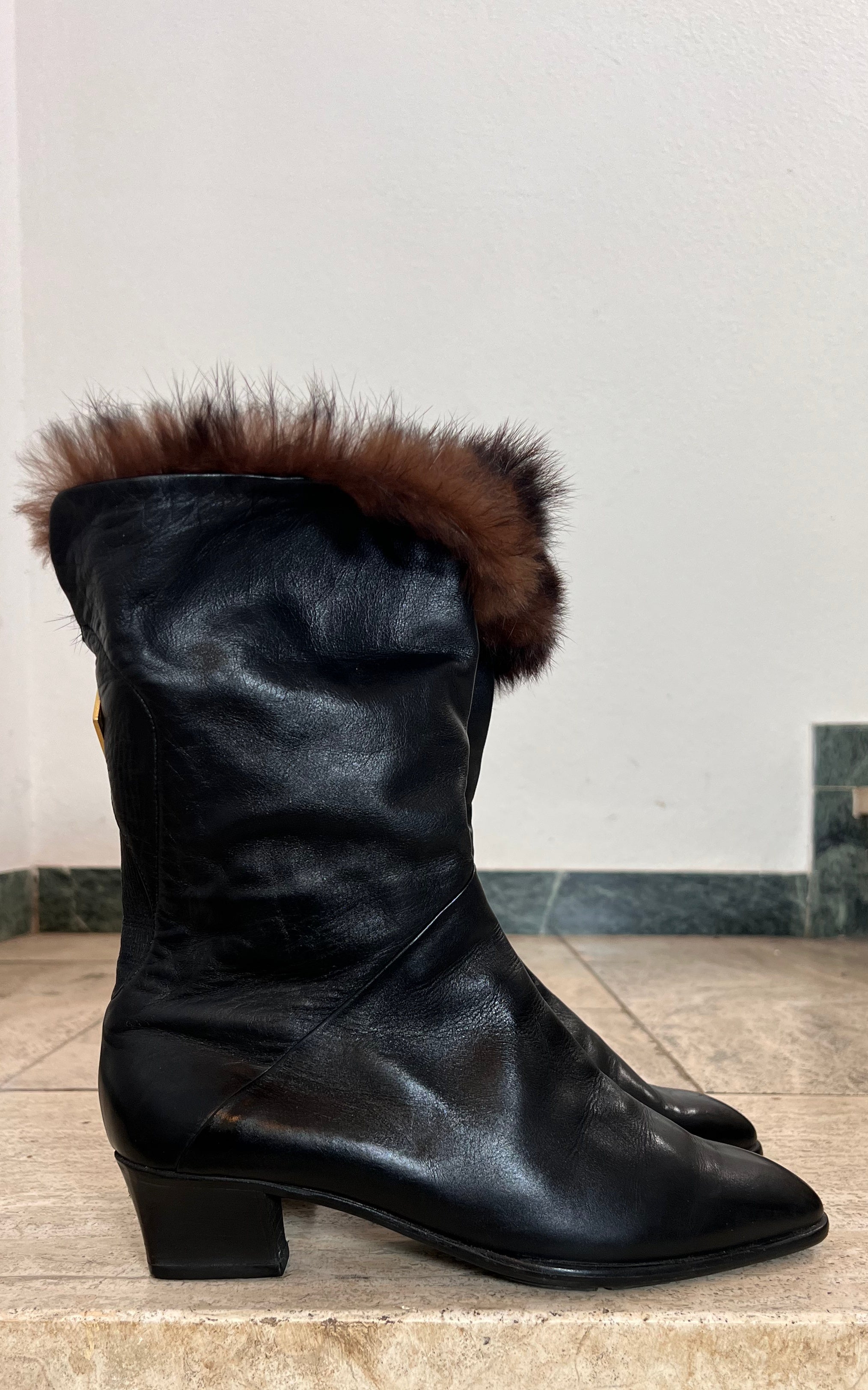 Vintage Baldini Fur Boots 38,5