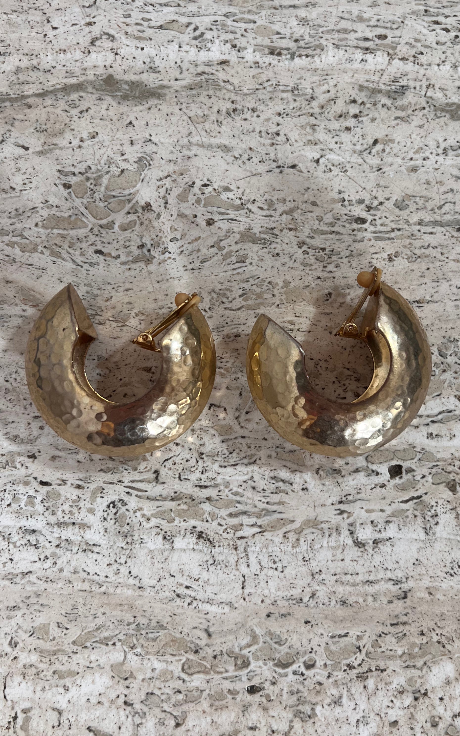 Vintage Big Statement Hoop Clip Ons