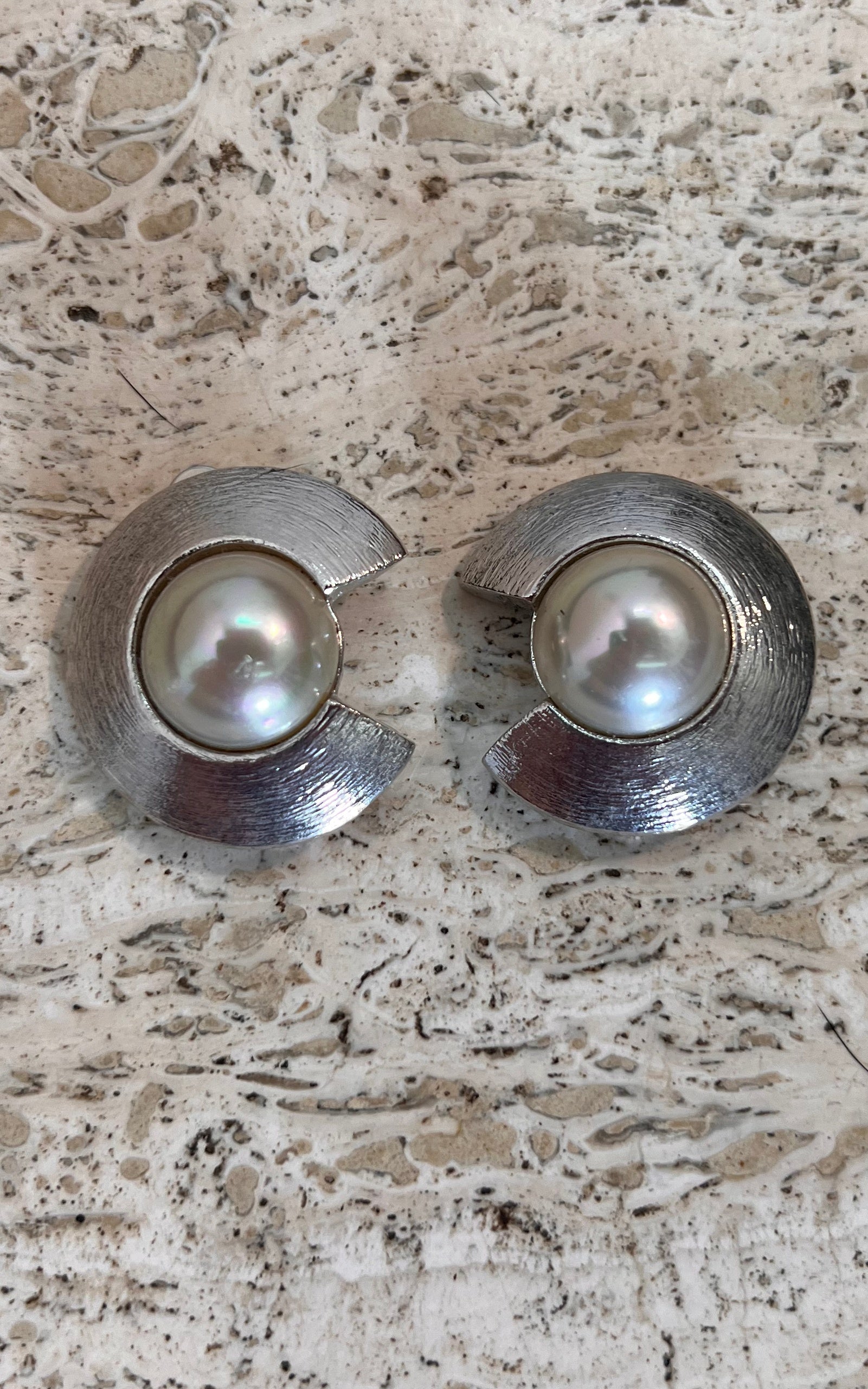 Vintage Mother of Pearl Clip Ons Big