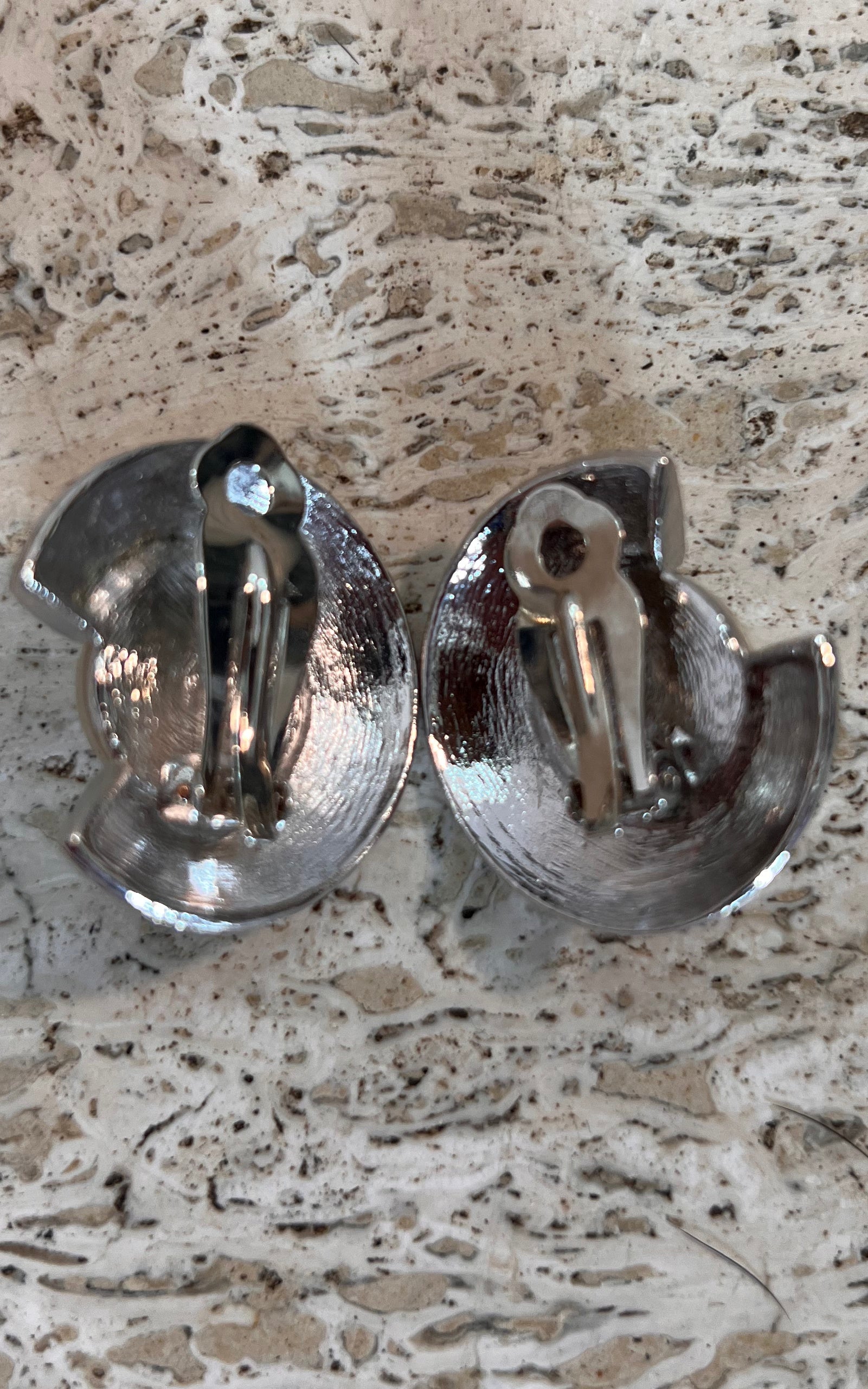 Vintage Mother of Pearl Clip Ons Big