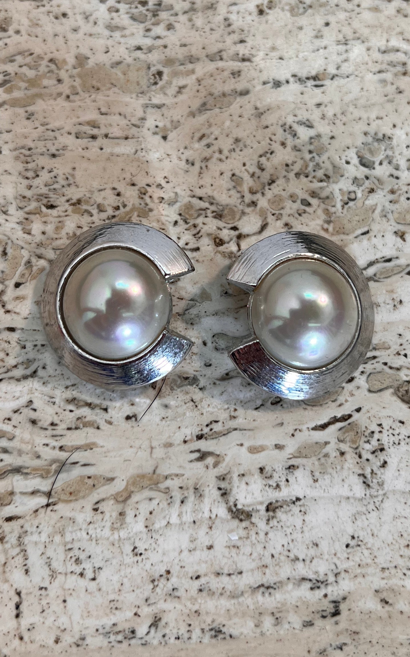 Vintage Mother of Pearl Clip Ons Small