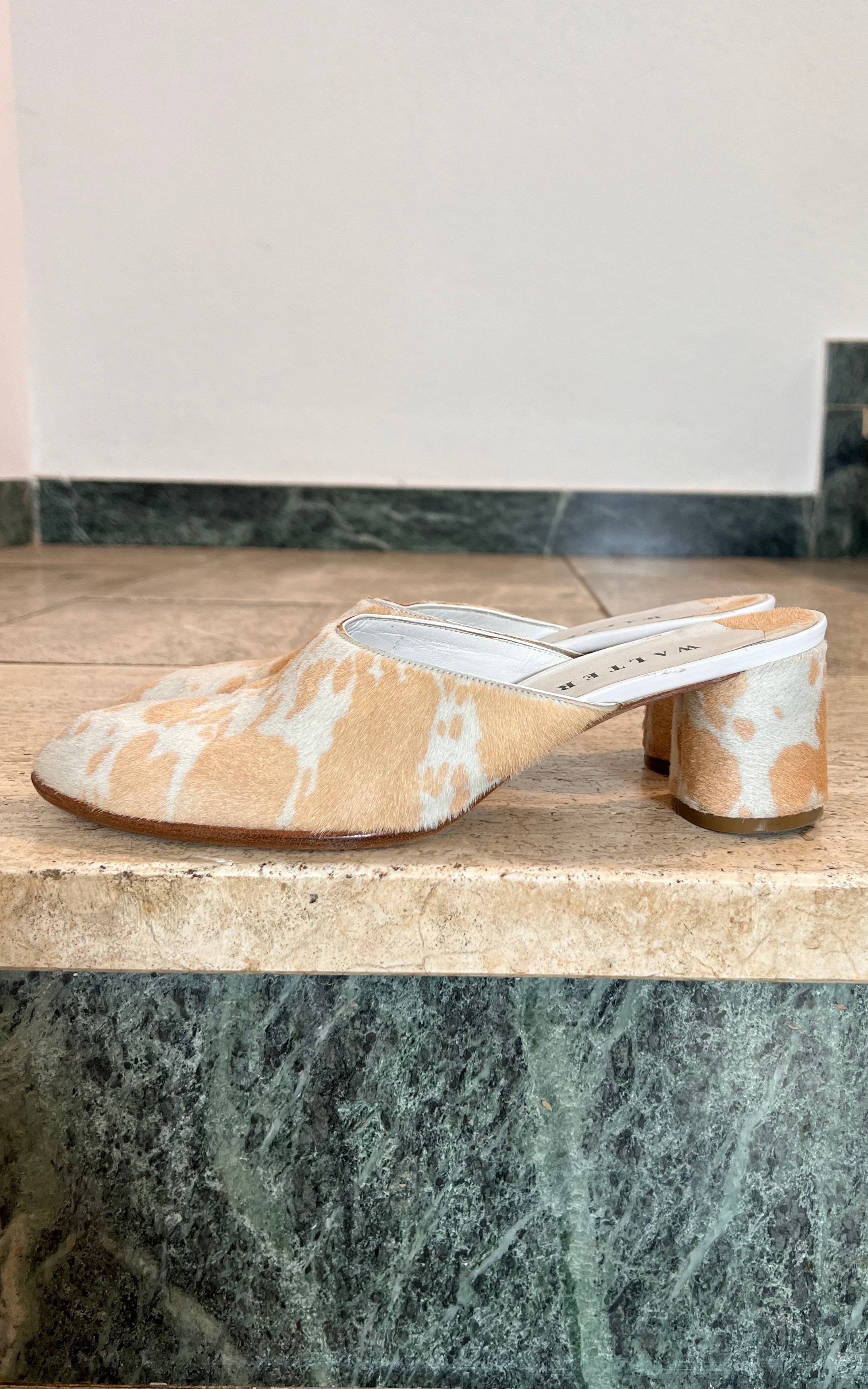 Vintage Y2K Walter Steiger Fur Heels 37