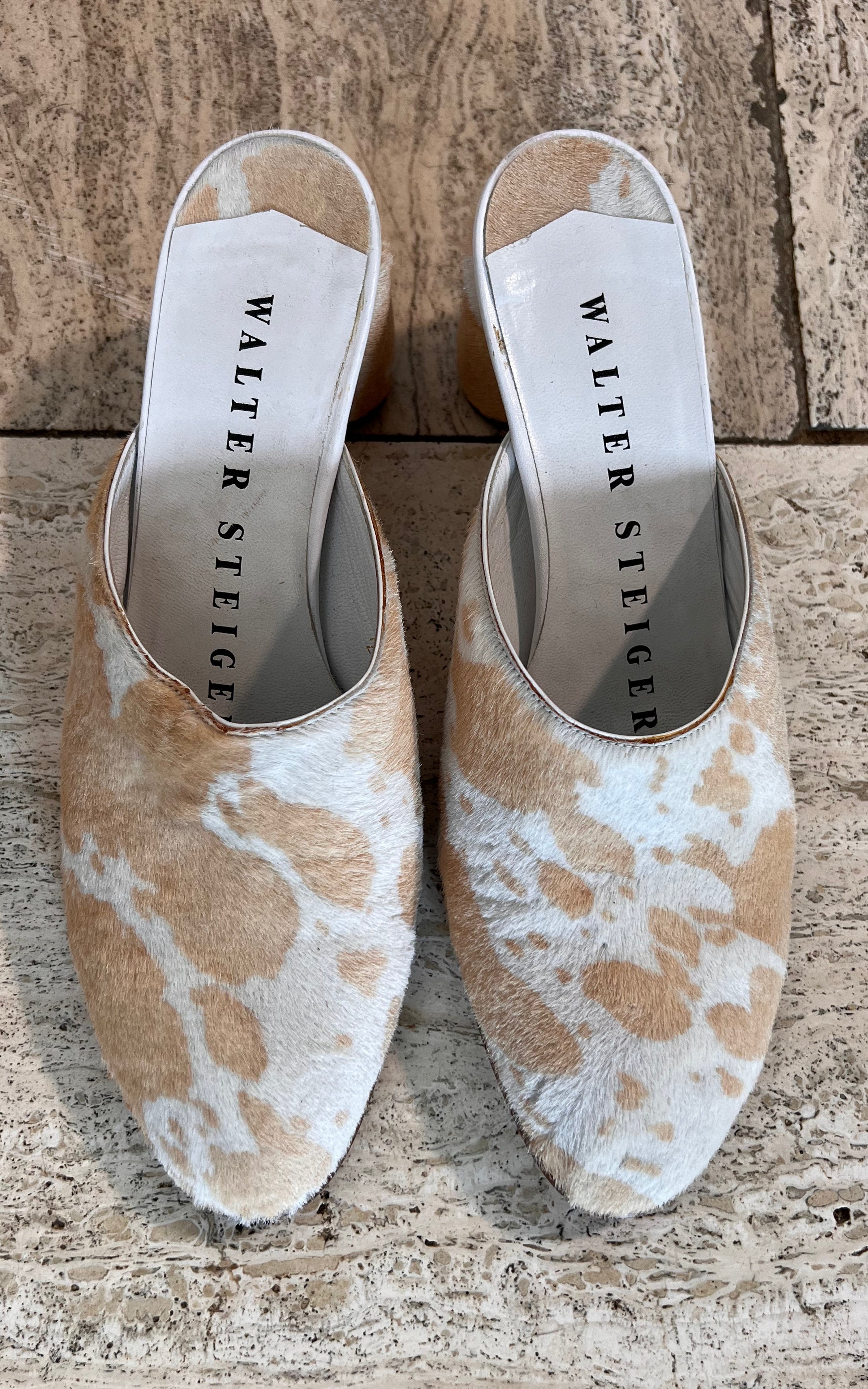 Vintage Y2K Walter Steiger Fur Heels 37