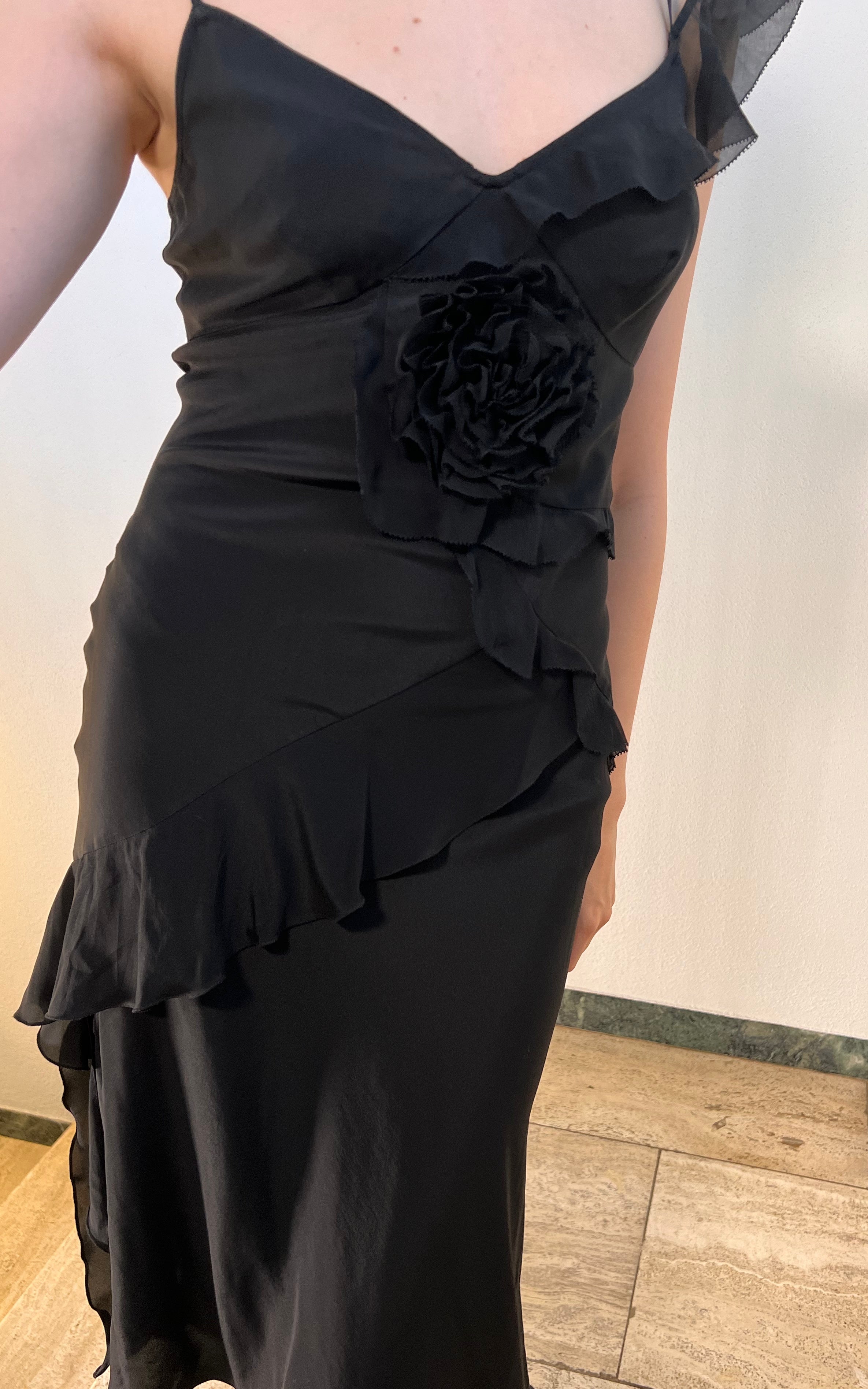 Vintage Silk Rose Slip Dress