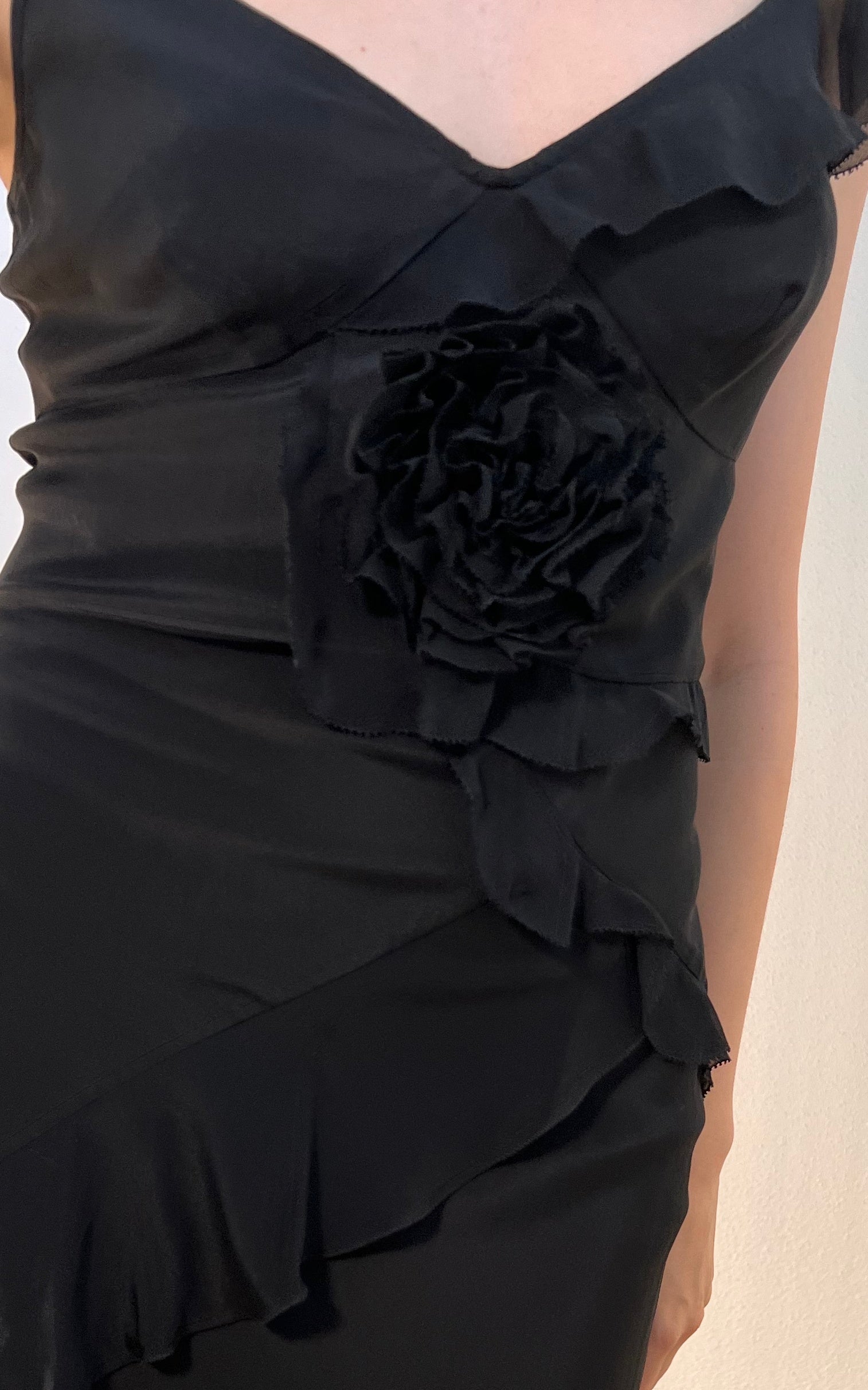 Vintage Silk Rose Slip Dress