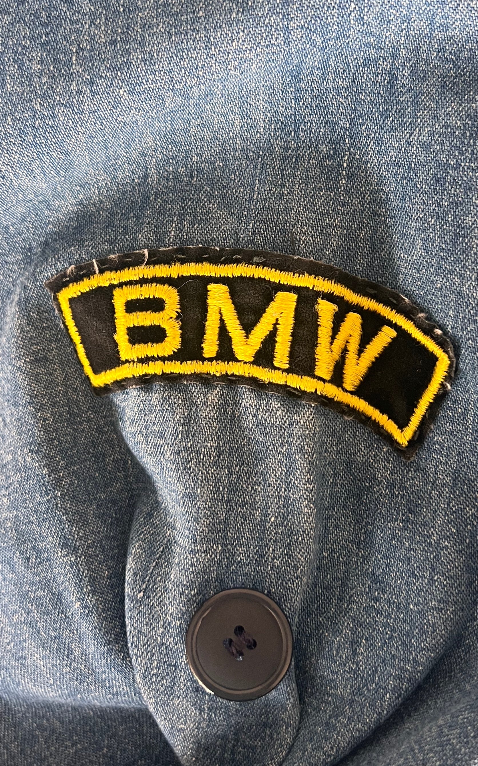 Rare Vintage 70s Denim Jacket with Ghost Rider BMW Custom Artwork