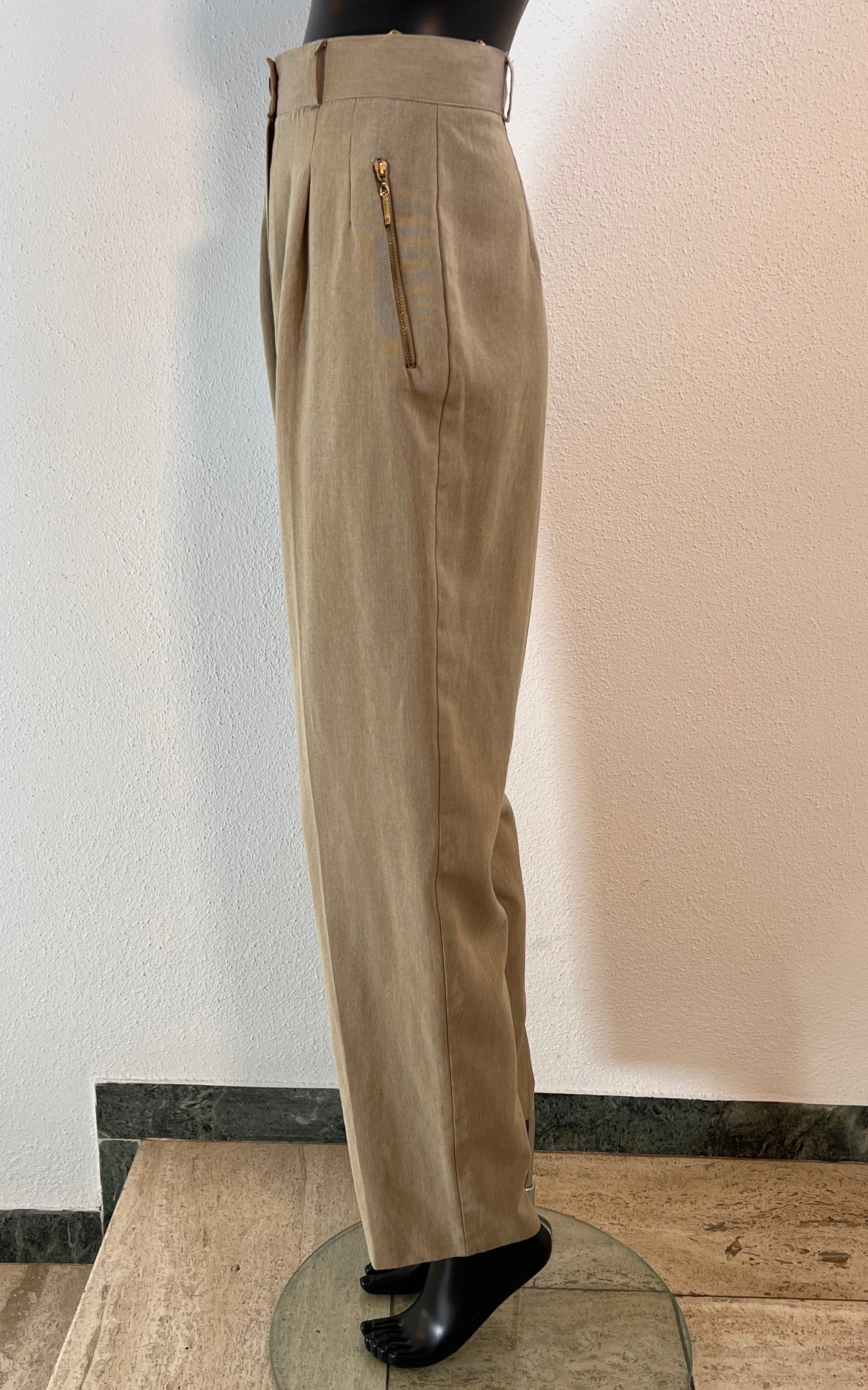 Vintage 90s Beige Pleated Pants