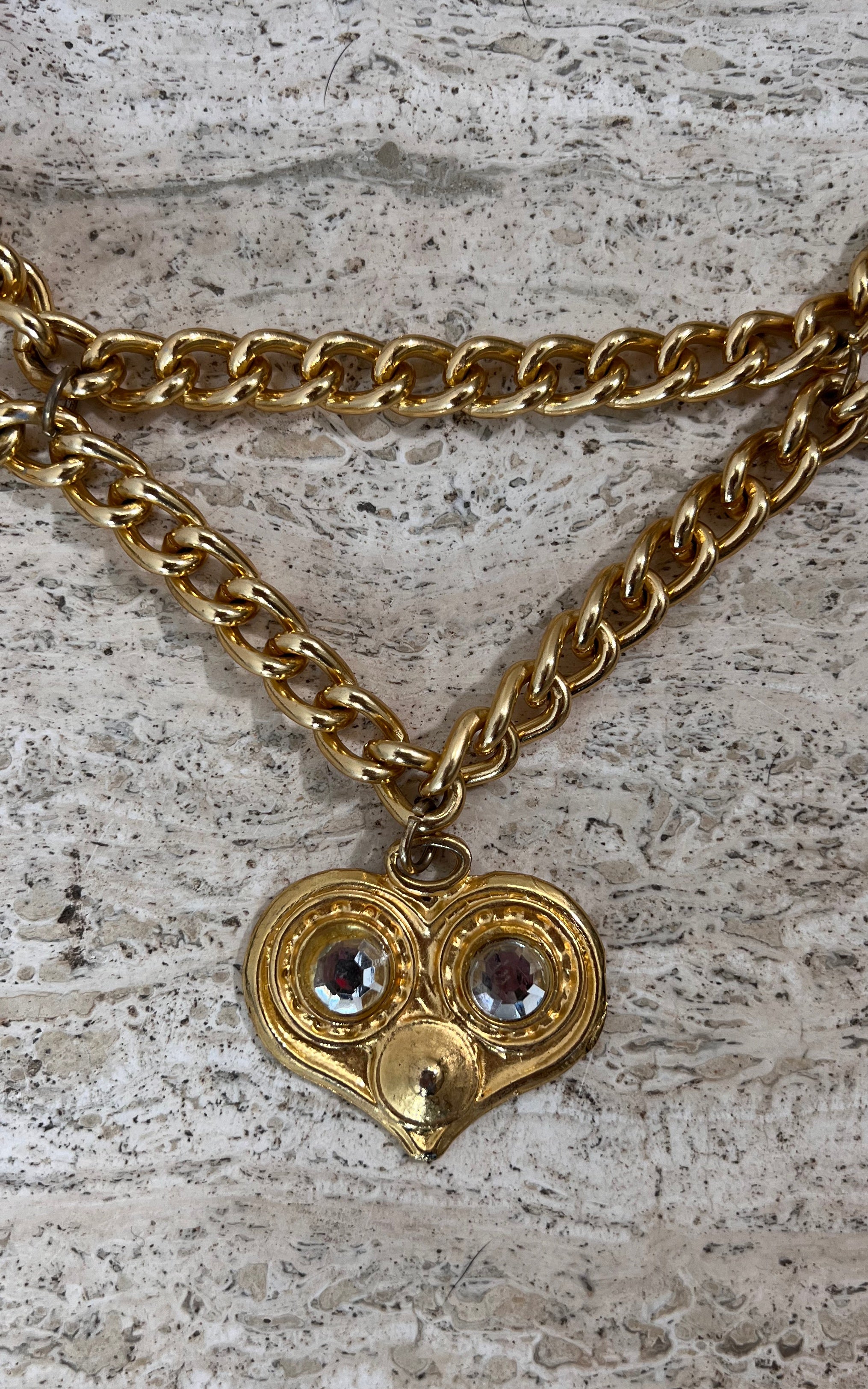 Vintage 90s Heart Chain Belt