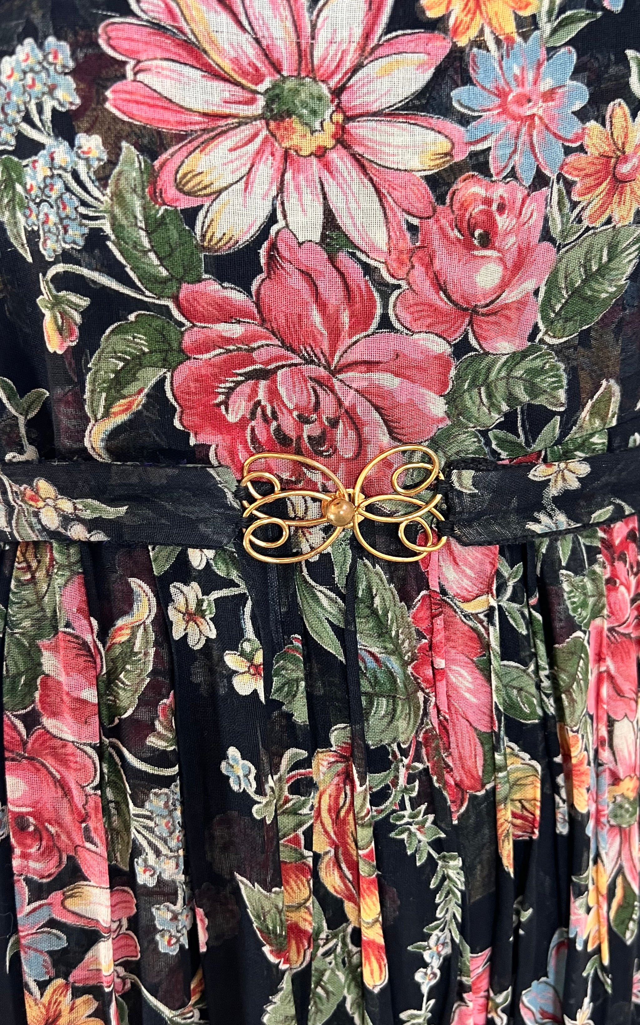 Vintage Sheer Cotton Gauze Flower Dress