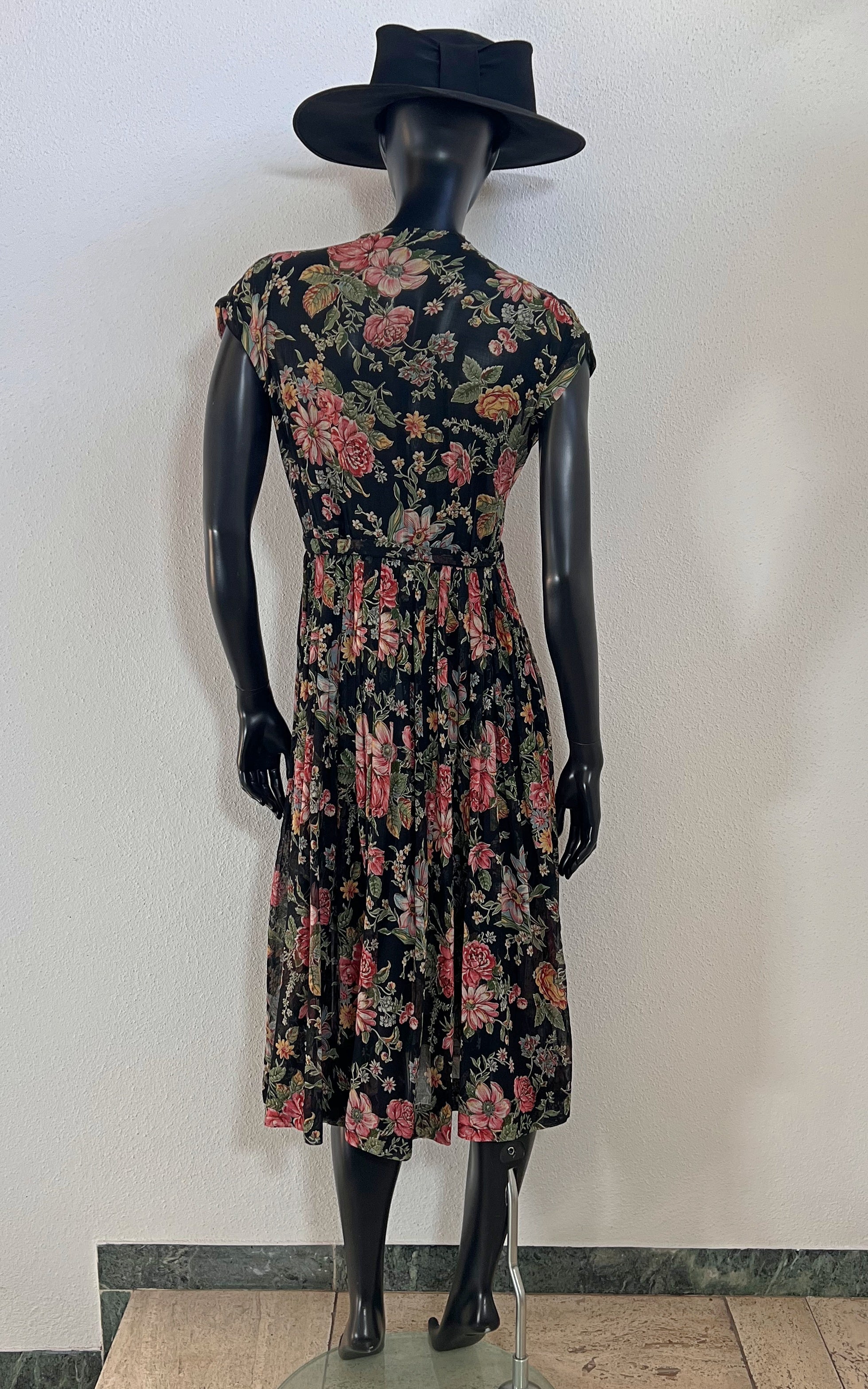Vintage Sheer Cotton Gauze Flower Dress