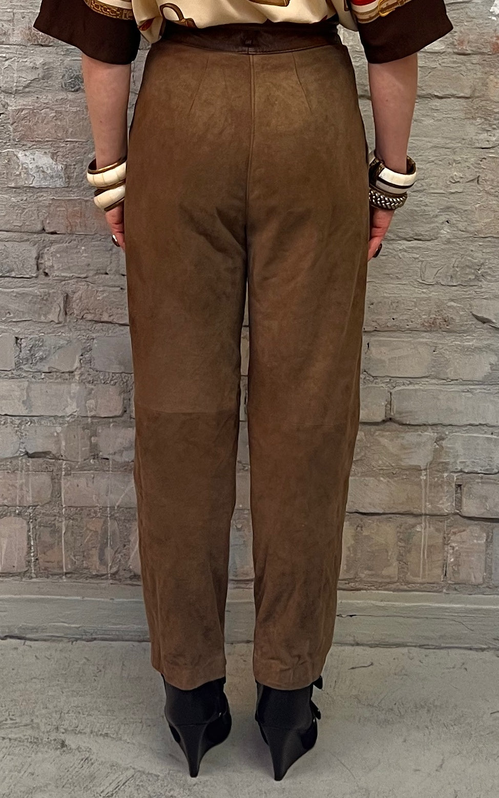 Vintage Yves Saint Laurent Suede Leather Pants