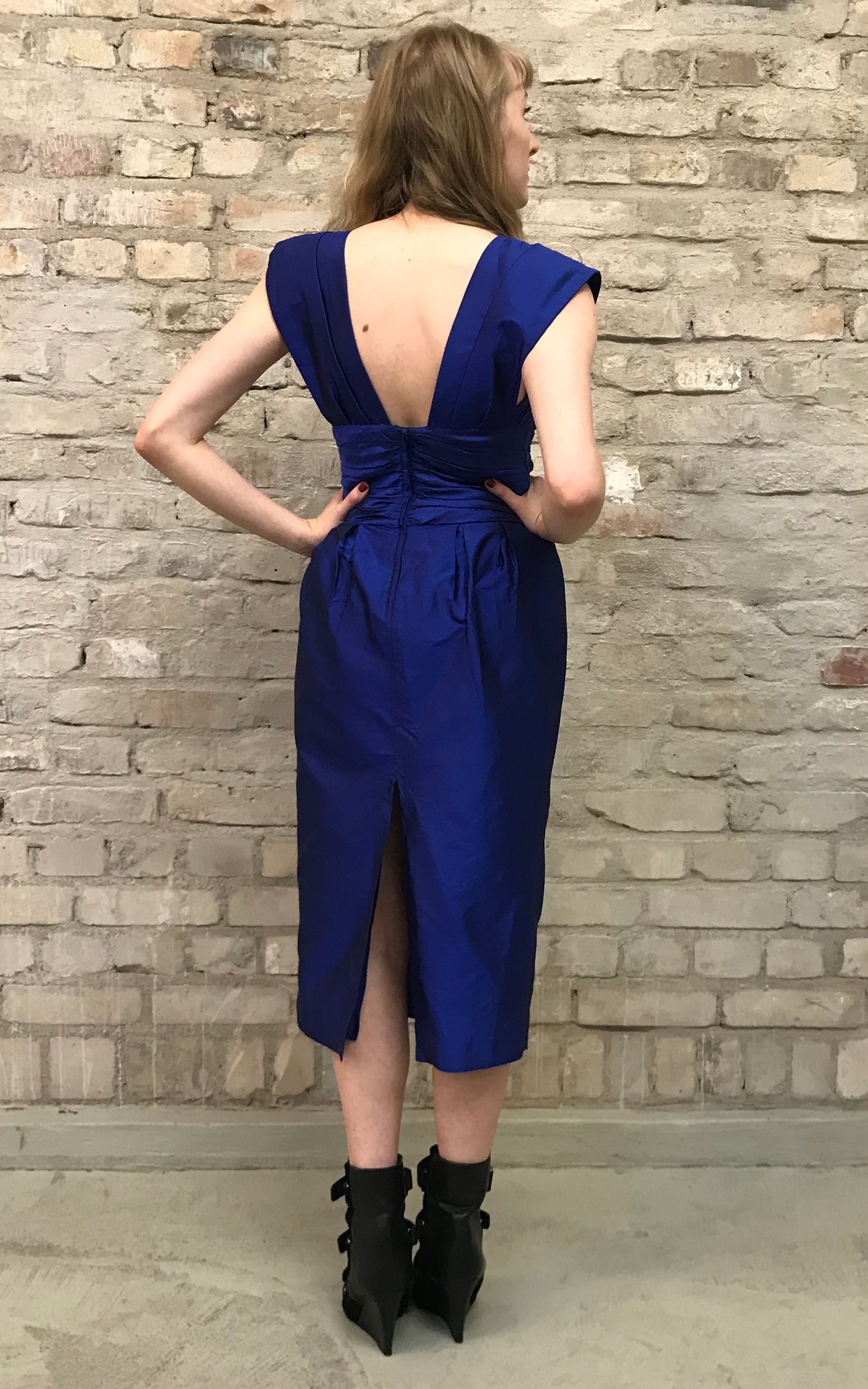 Electric Blue Silk Taffeta Dress