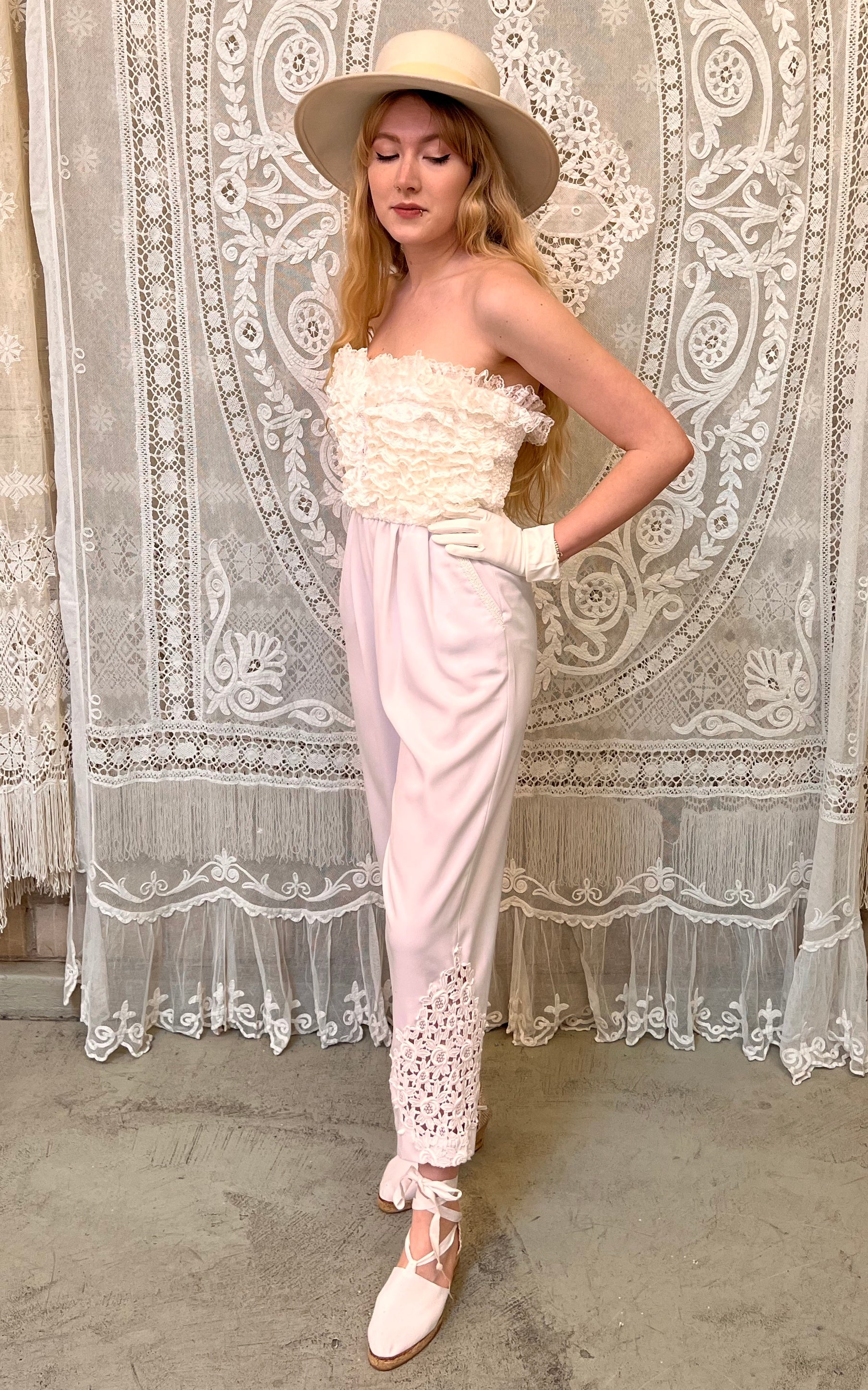 Vintage 80s Wedding Jumpsuit