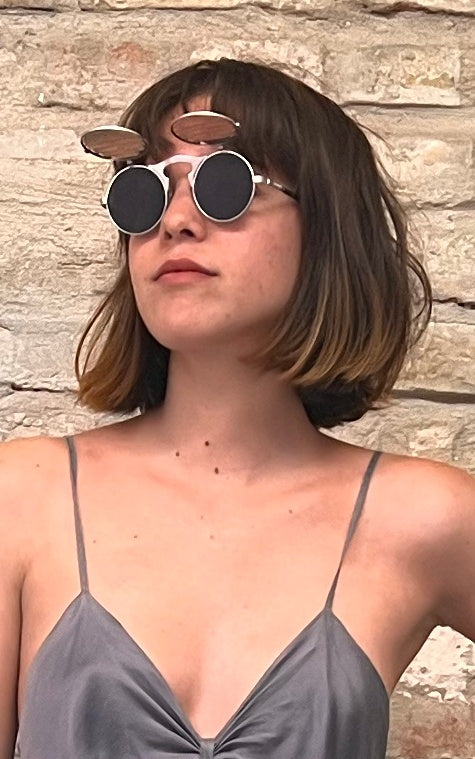 Occhiali da sole vintage Hi-Tek London Flip degli anni '90