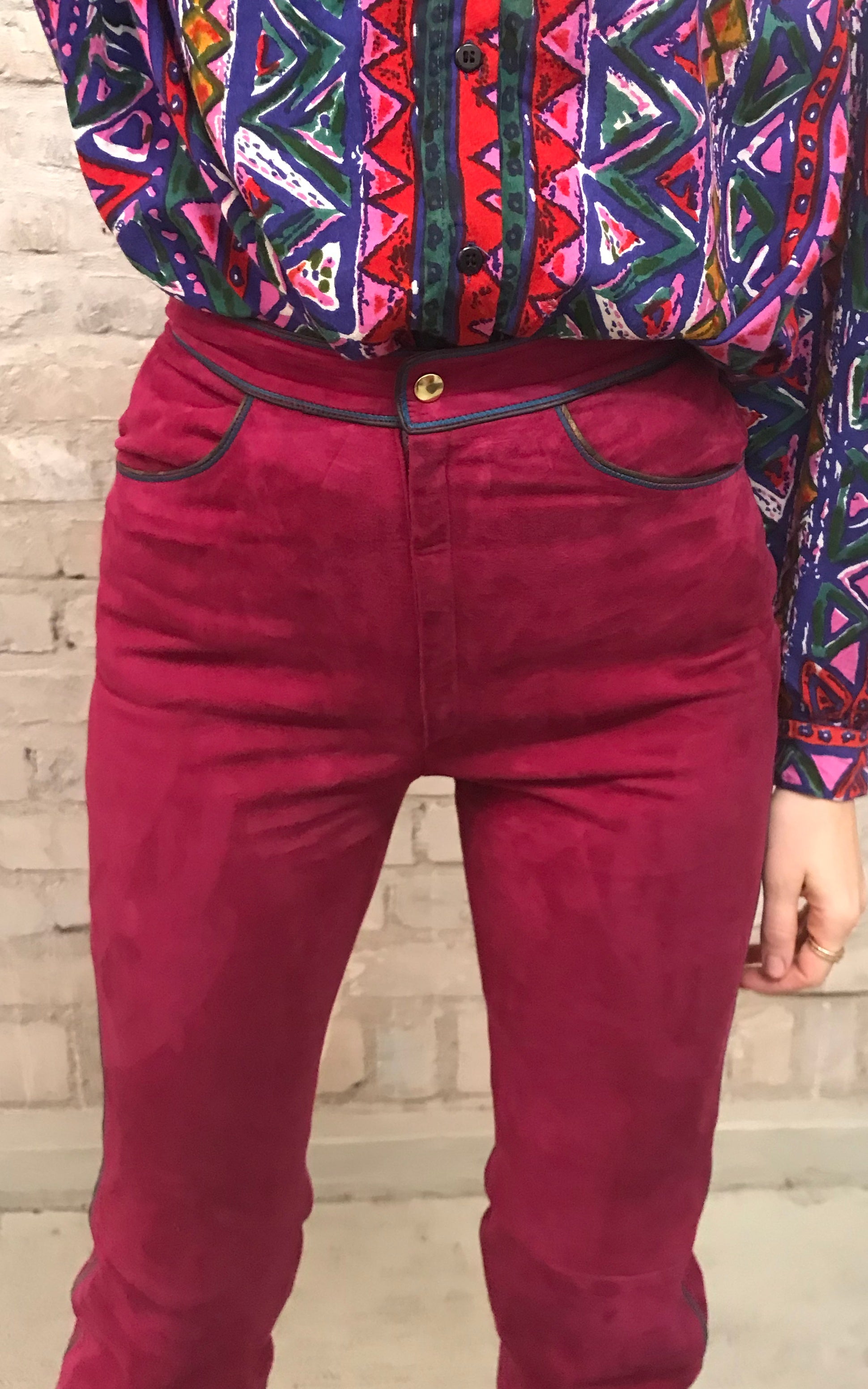 Vintage 70s Roberto Cavalli Suede Leather Pants