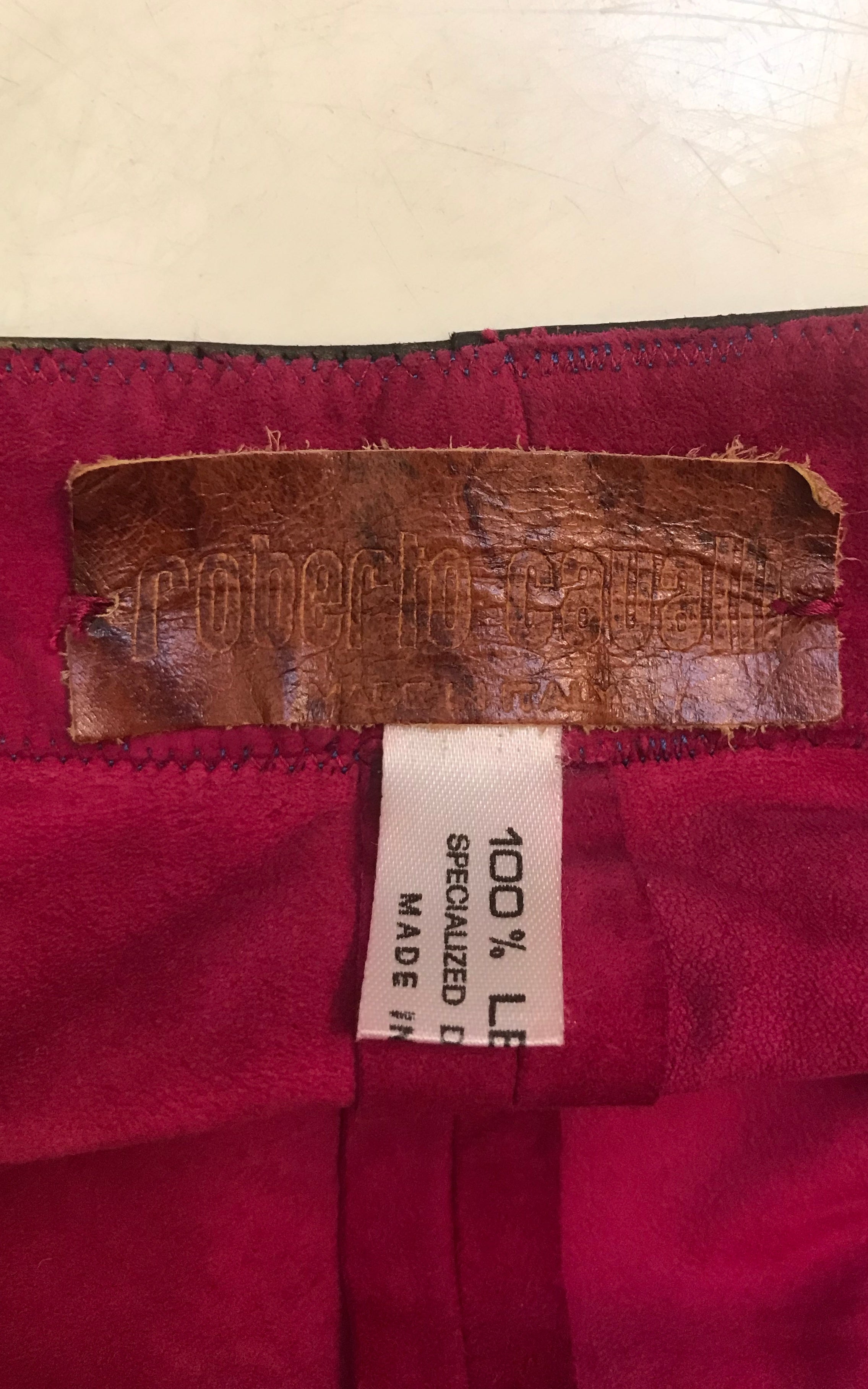 Vintage 70s Roberto Cavalli Suede Leather Pants