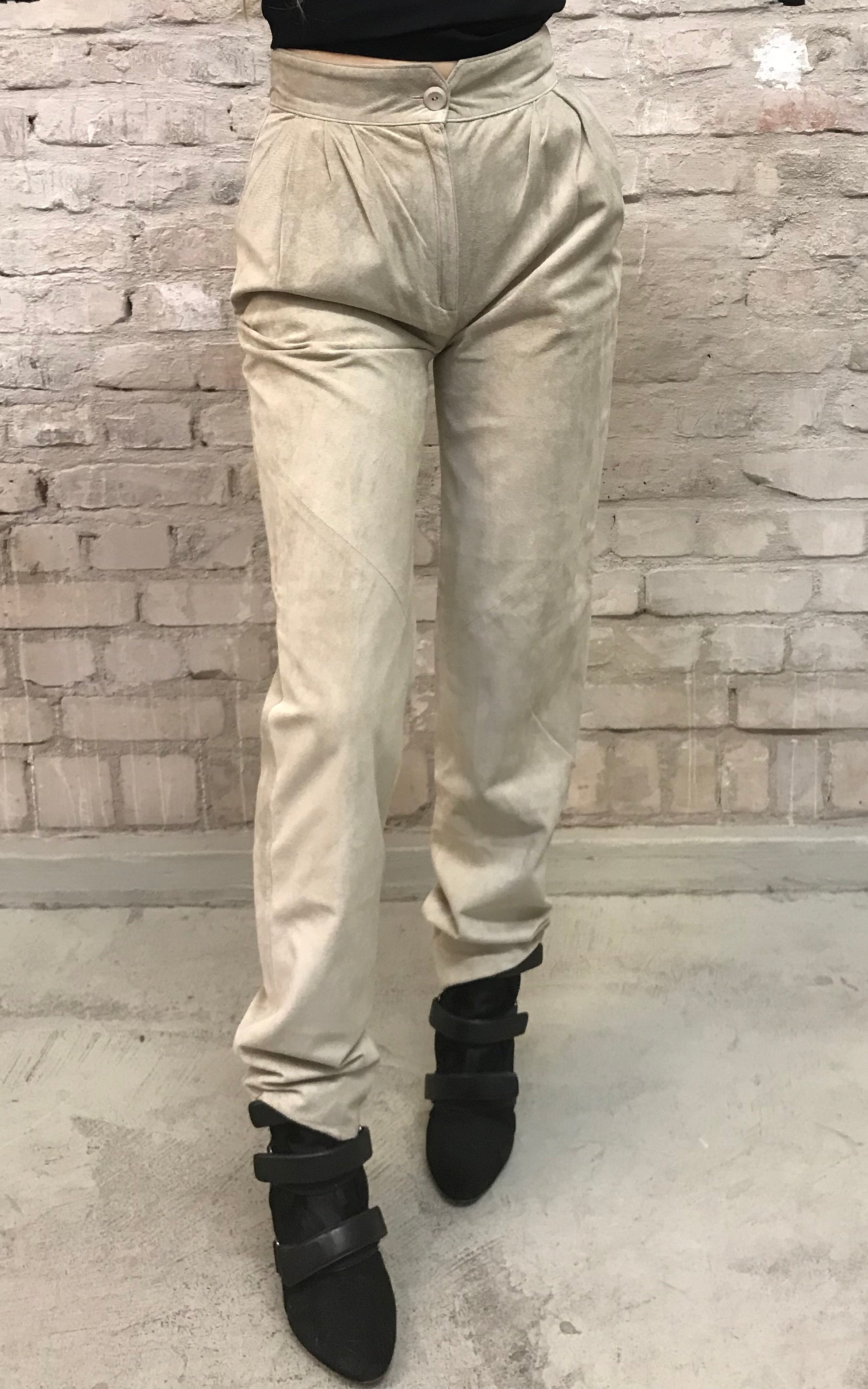 Vintage Suede High Rise Leather Pant