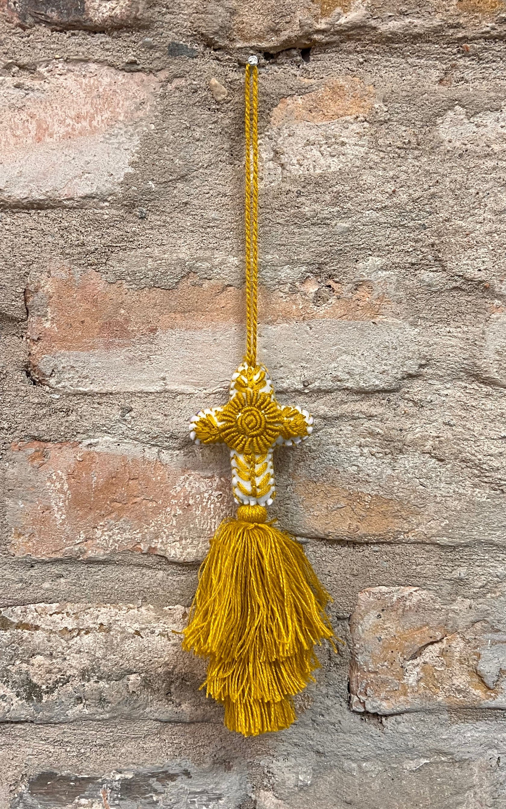 Lovely Boho Mexican Christmas Cross Charm Small