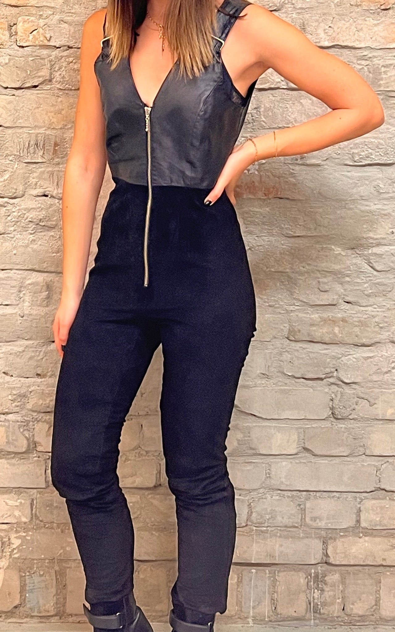 Tuta in pelle vintage anni '90