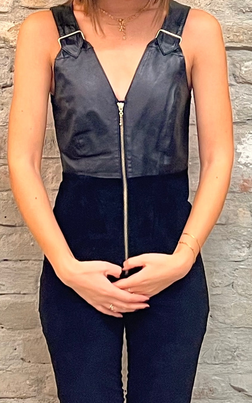 Tuta in pelle vintage anni '90