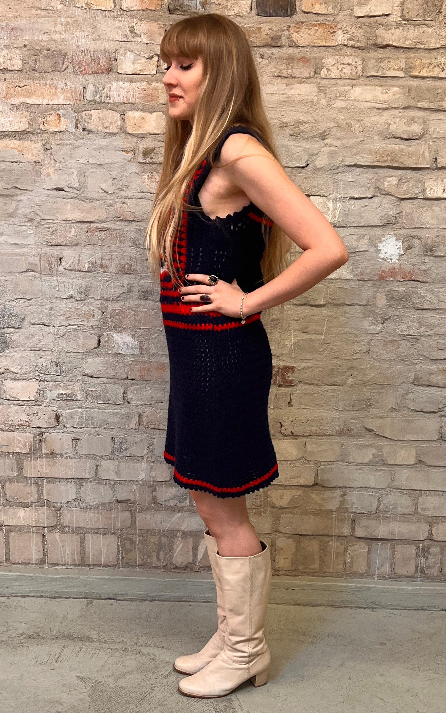 Vintage 60s Crochet Dress