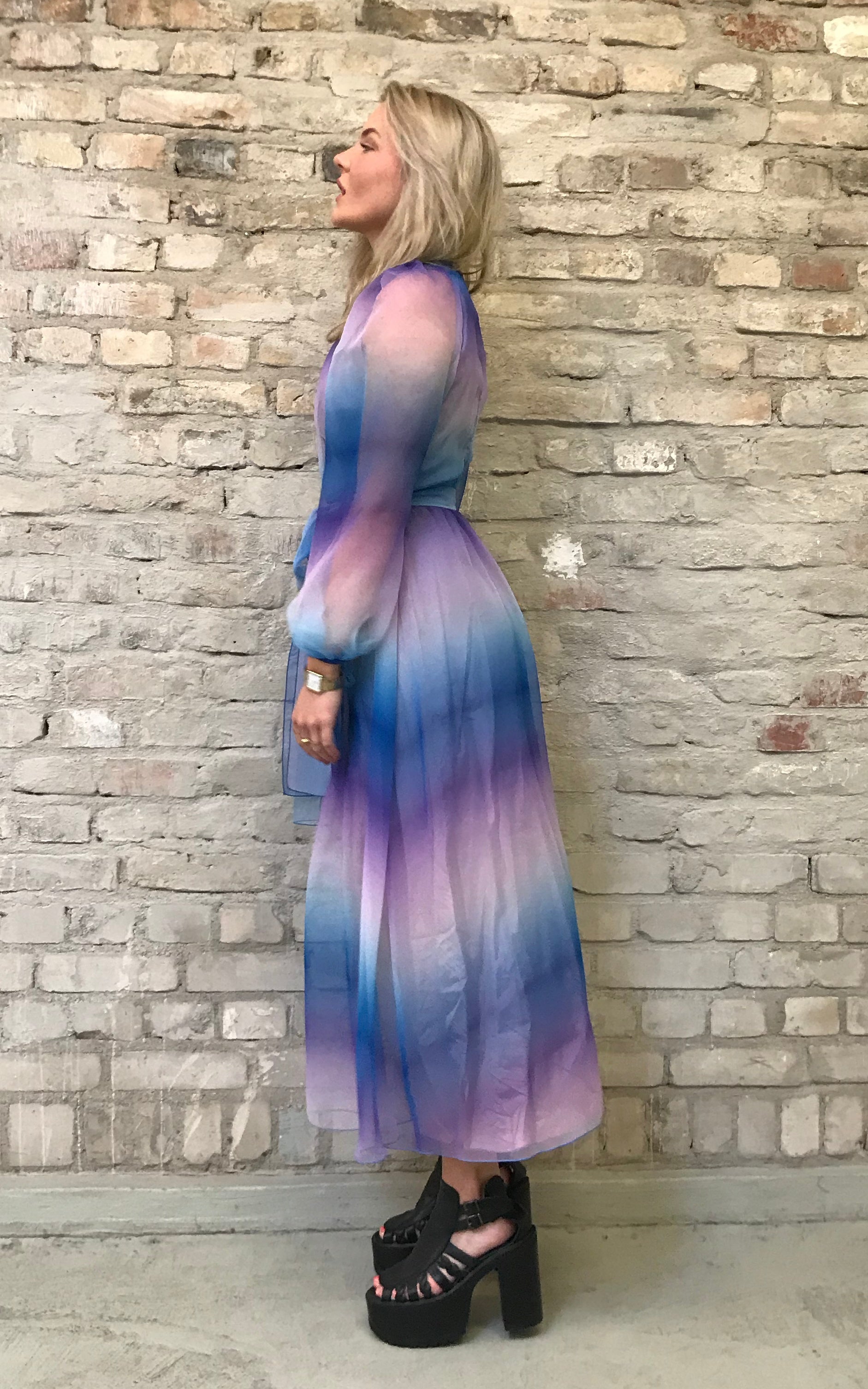 Vintage 70s Vera Mont Rainbow Dress