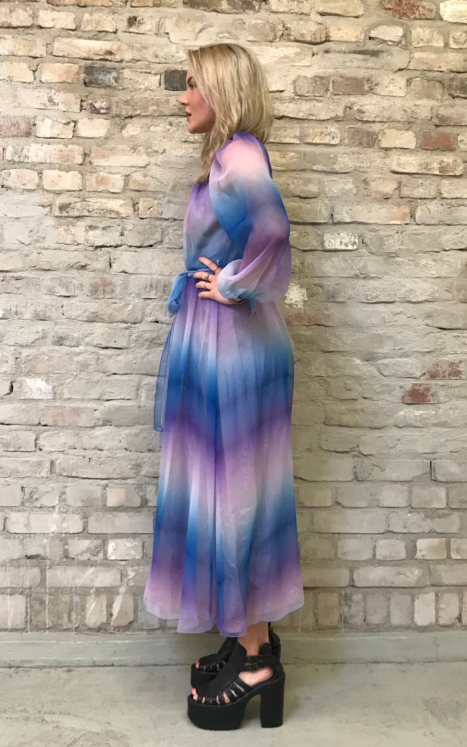 Vintage 70s Vera Mont Rainbow Dress