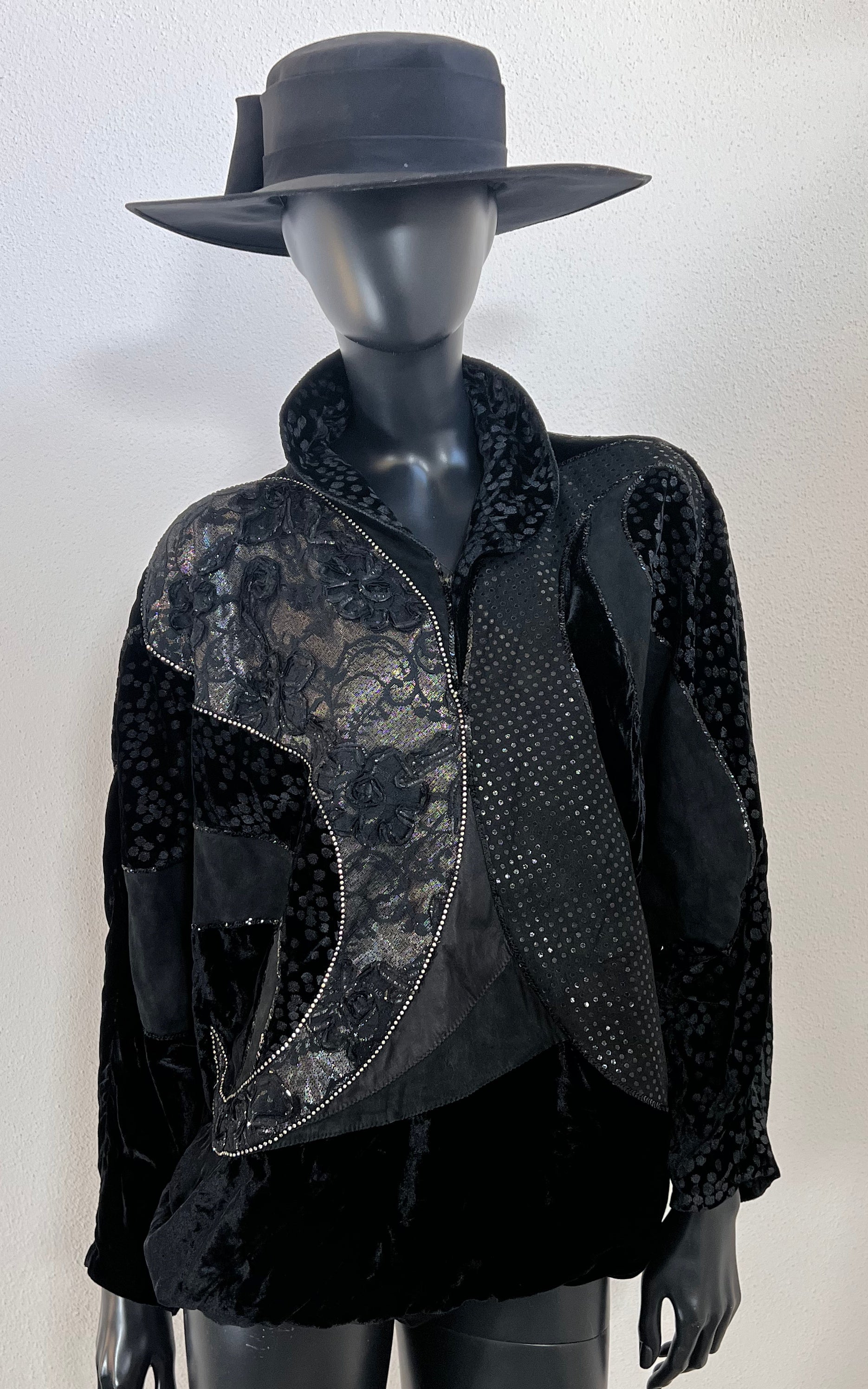 Vintage Roberto Cavalli Silk Velvet And Suede Top