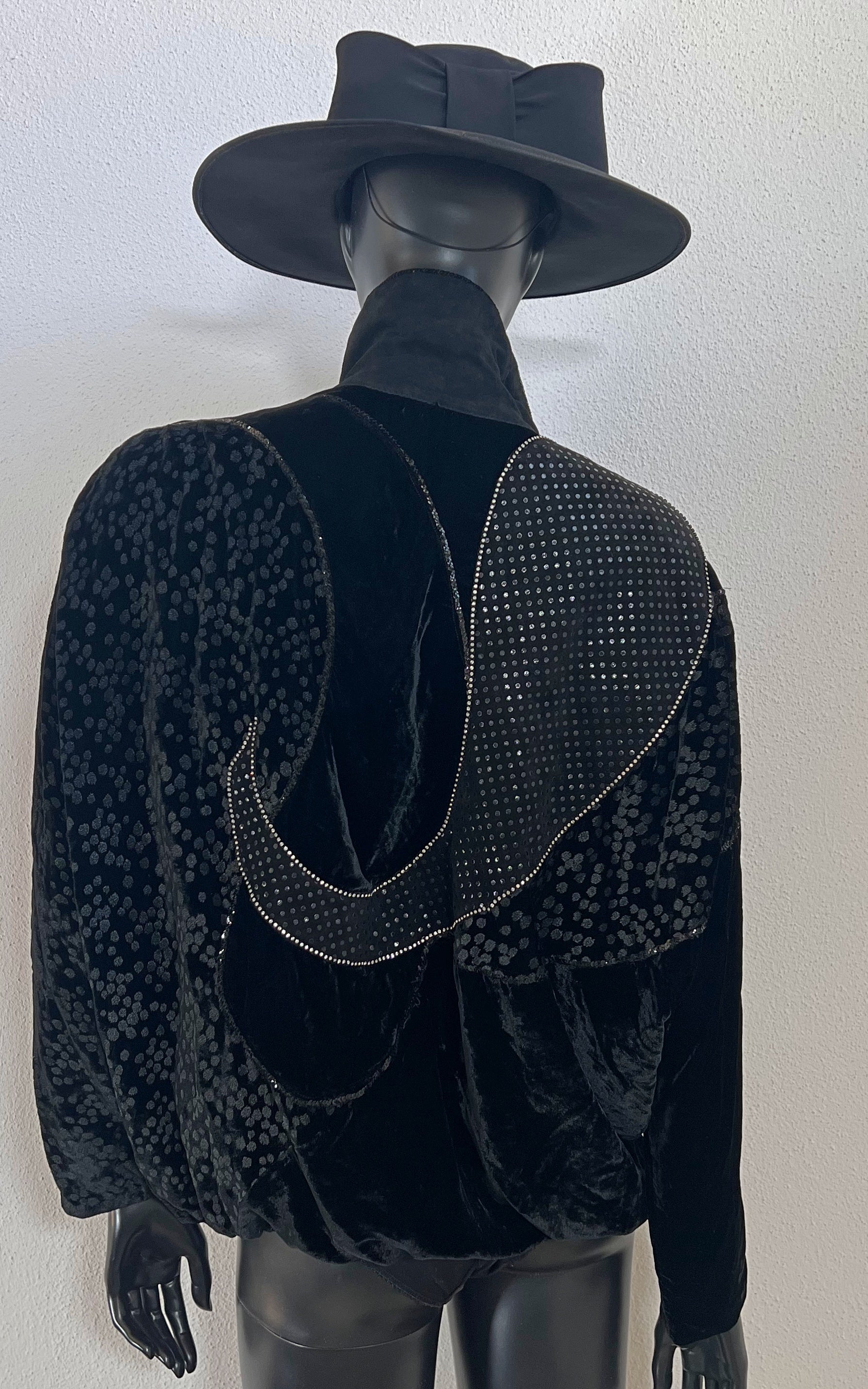 Vintage Roberto Cavalli Silk Velvet And Suede Top