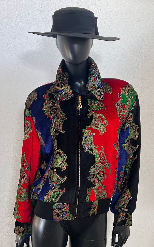 Vintage Escada Velvet Bomber Jacket