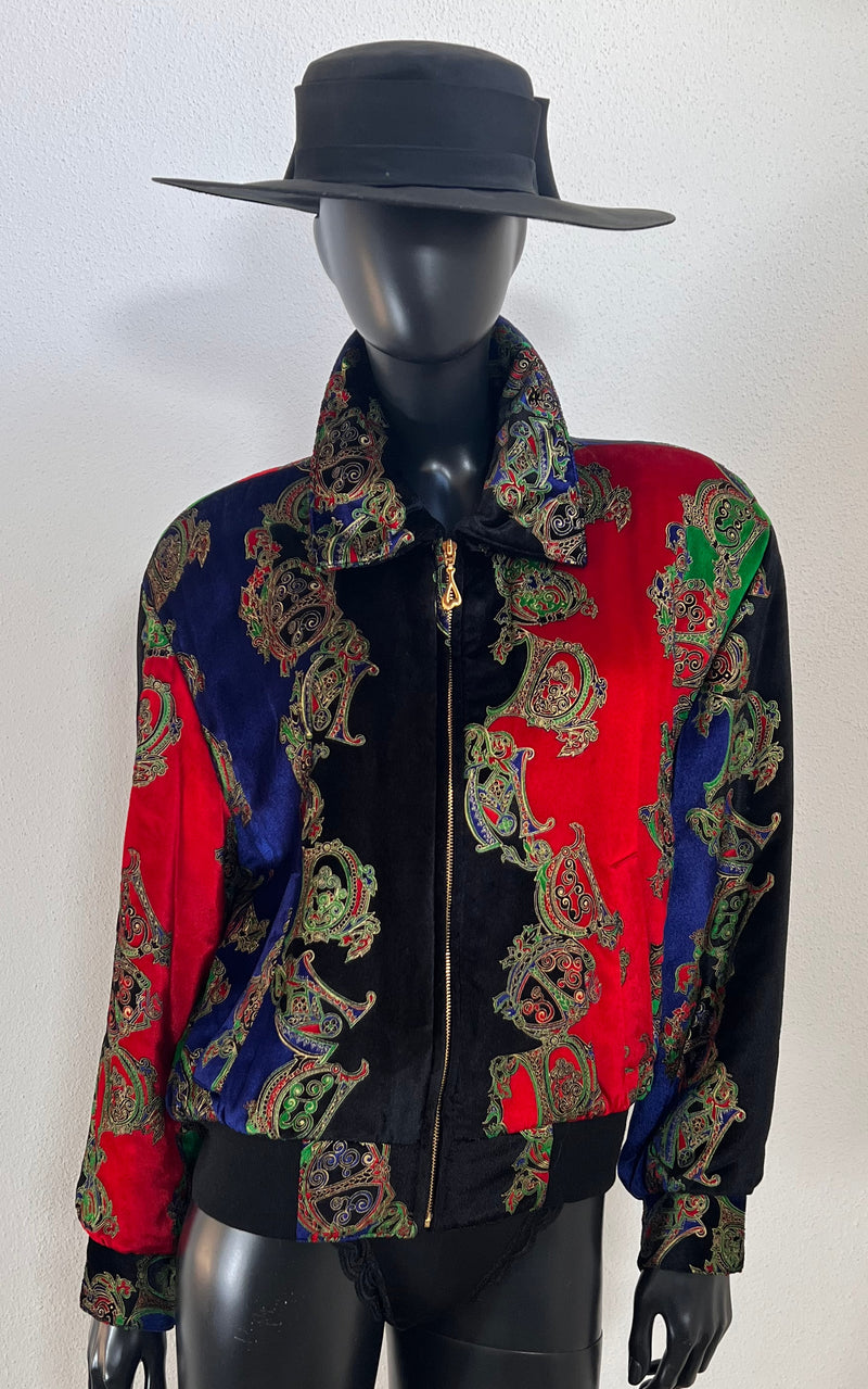 Vintage Escada Velvet Bomber Jacket