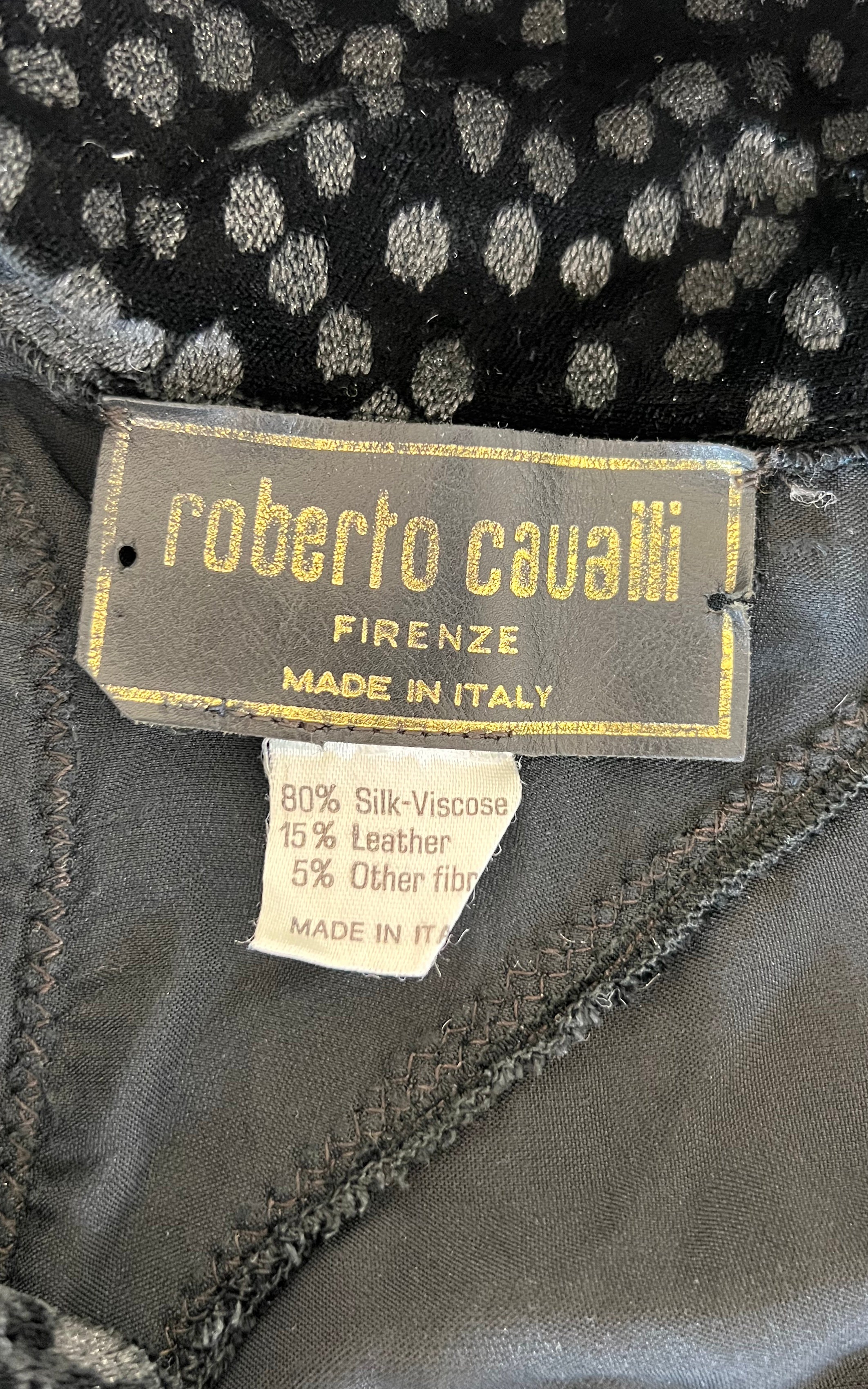 Vintage Roberto Cavalli Silk Velvet And Suede Top