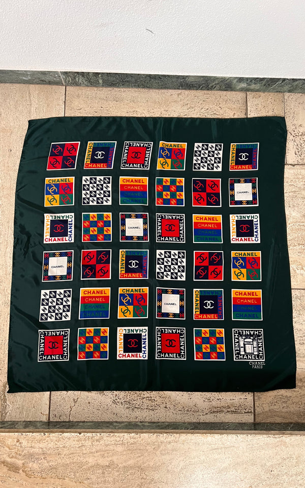Vintage 90s Chanel Silk Foulard