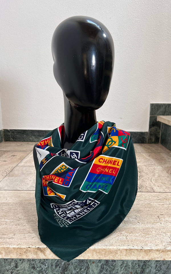 Vintage 90s Chanel Silk Foulard