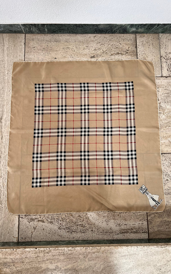 Vintage Burberry Nova Check Silk Foulard