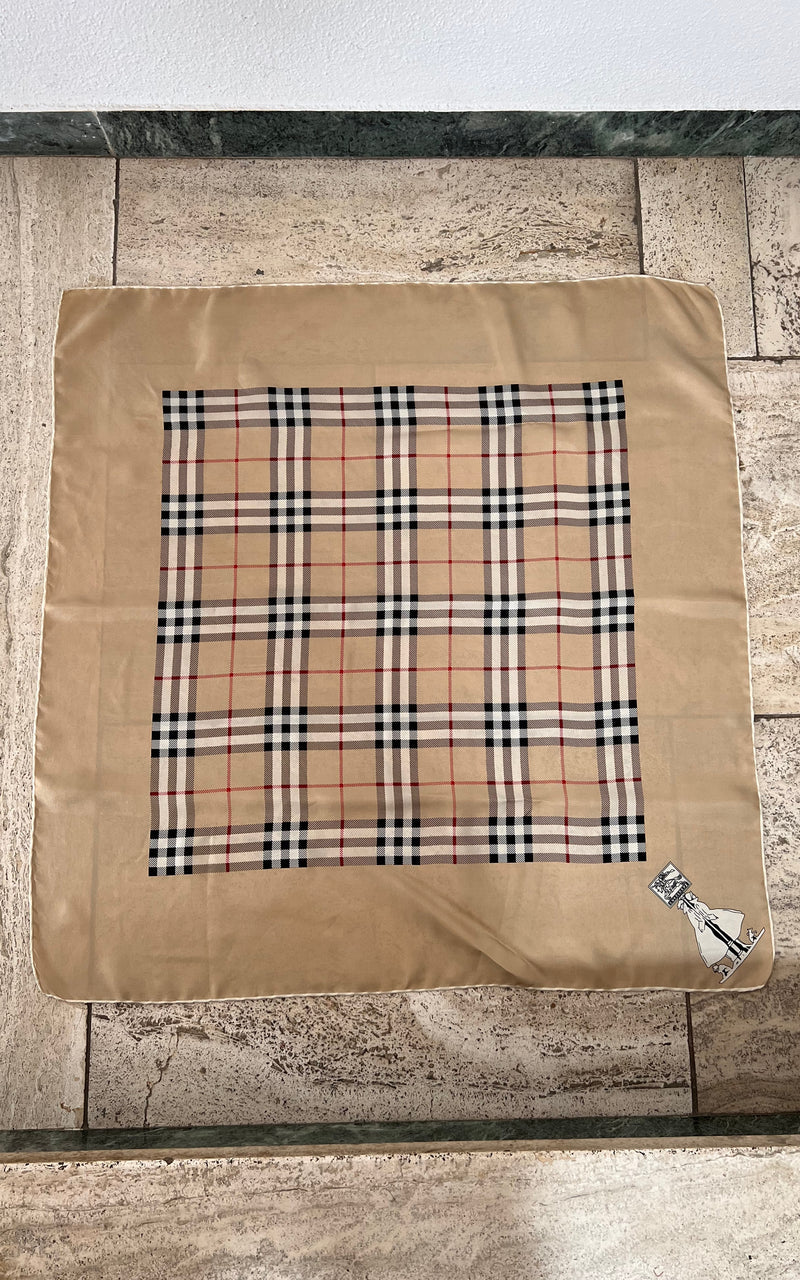 Vintage Burberry Nova Check Silk Foulard