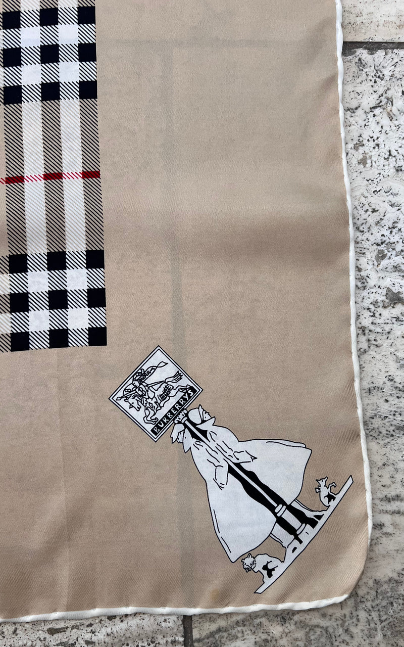 Vintage Burberry Nova Check Silk Foulard