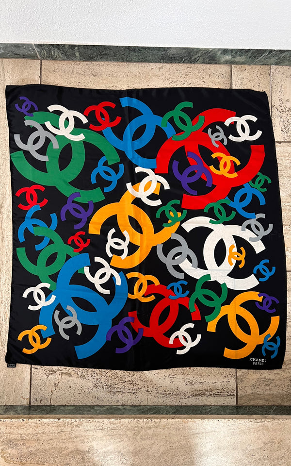 Vintage 90s Chanel Silk Foulard