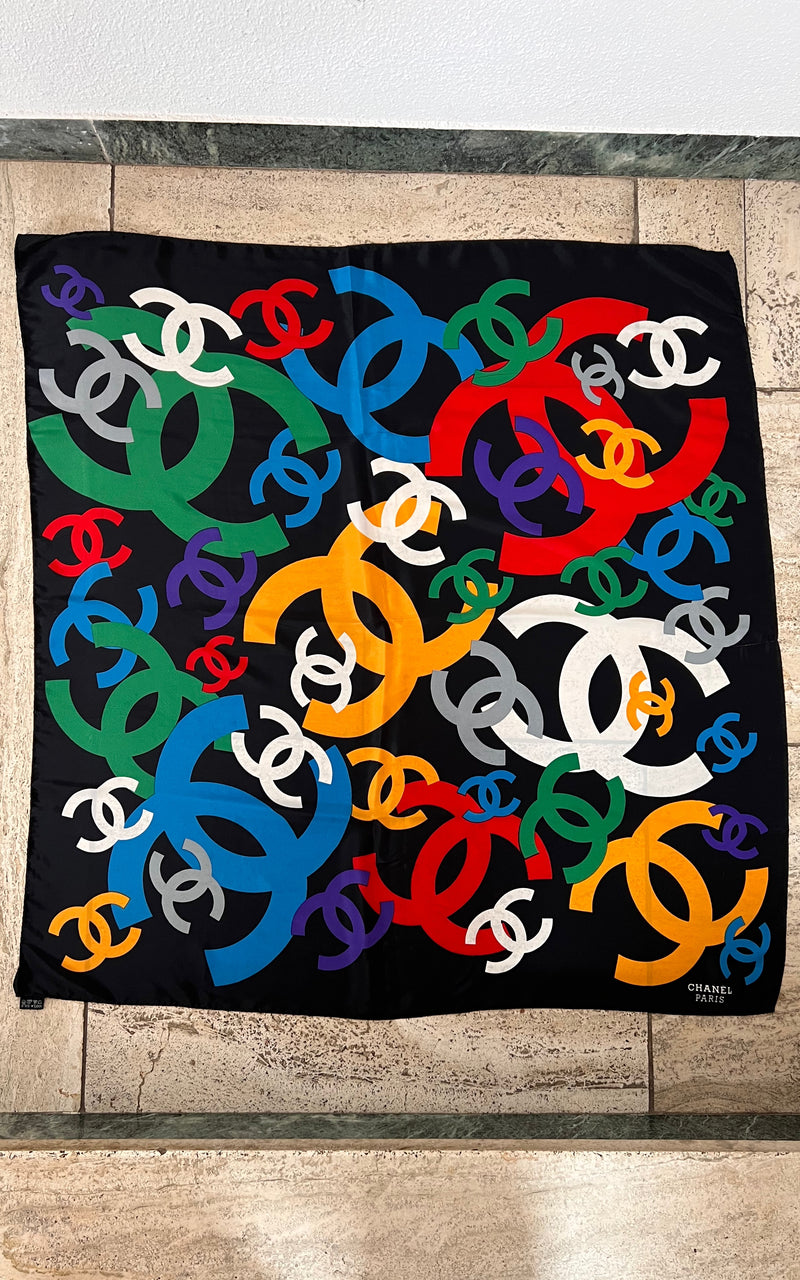 Vintage 90s Chanel Silk Foulard