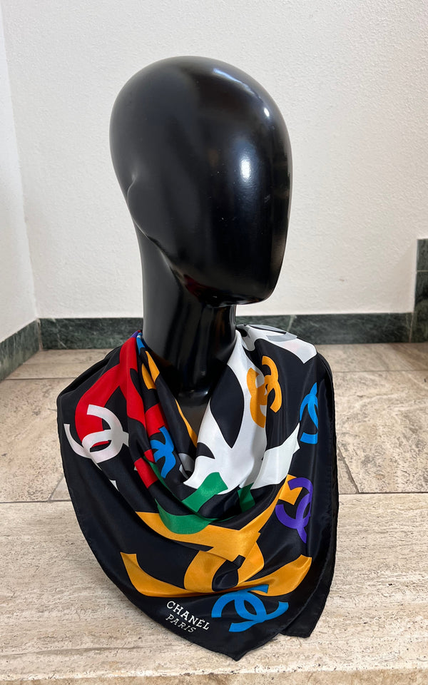 Vintage 90s Chanel Silk Foulard