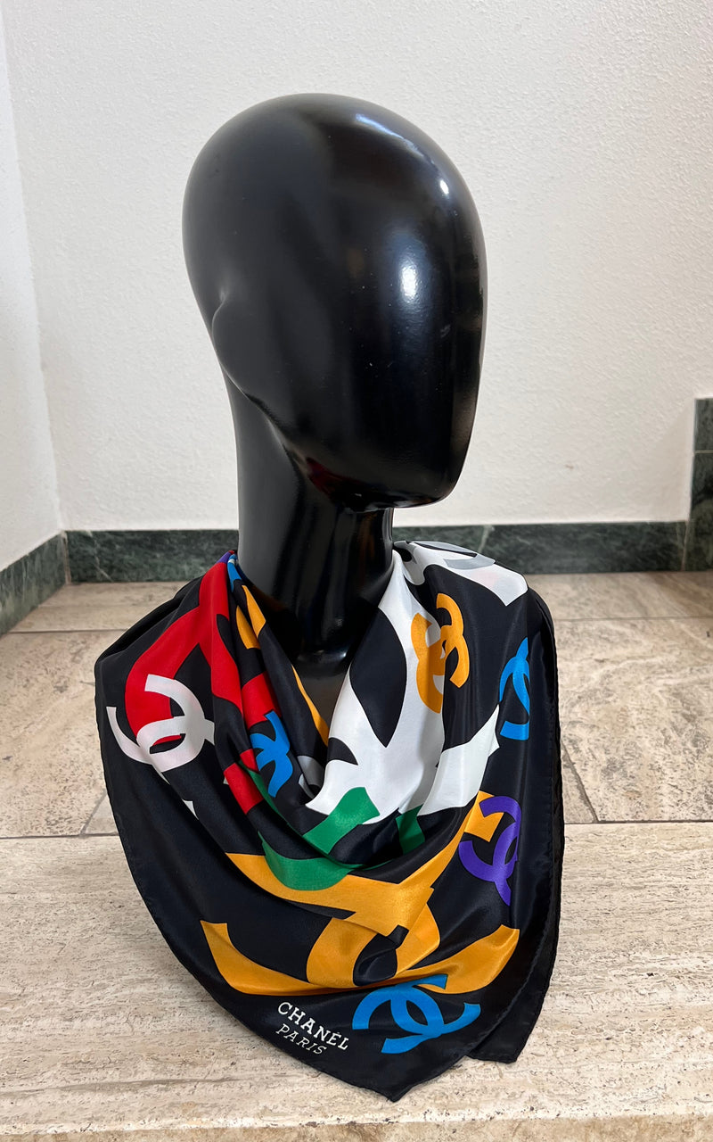 Vintage 90s Chanel Silk Foulard