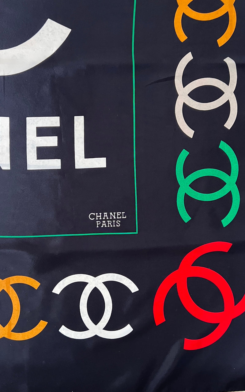 Vintage 90s Chanel Silk Foulard