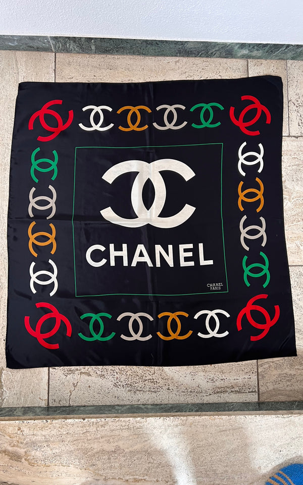 Vintage 90s Chanel Silk Foulard