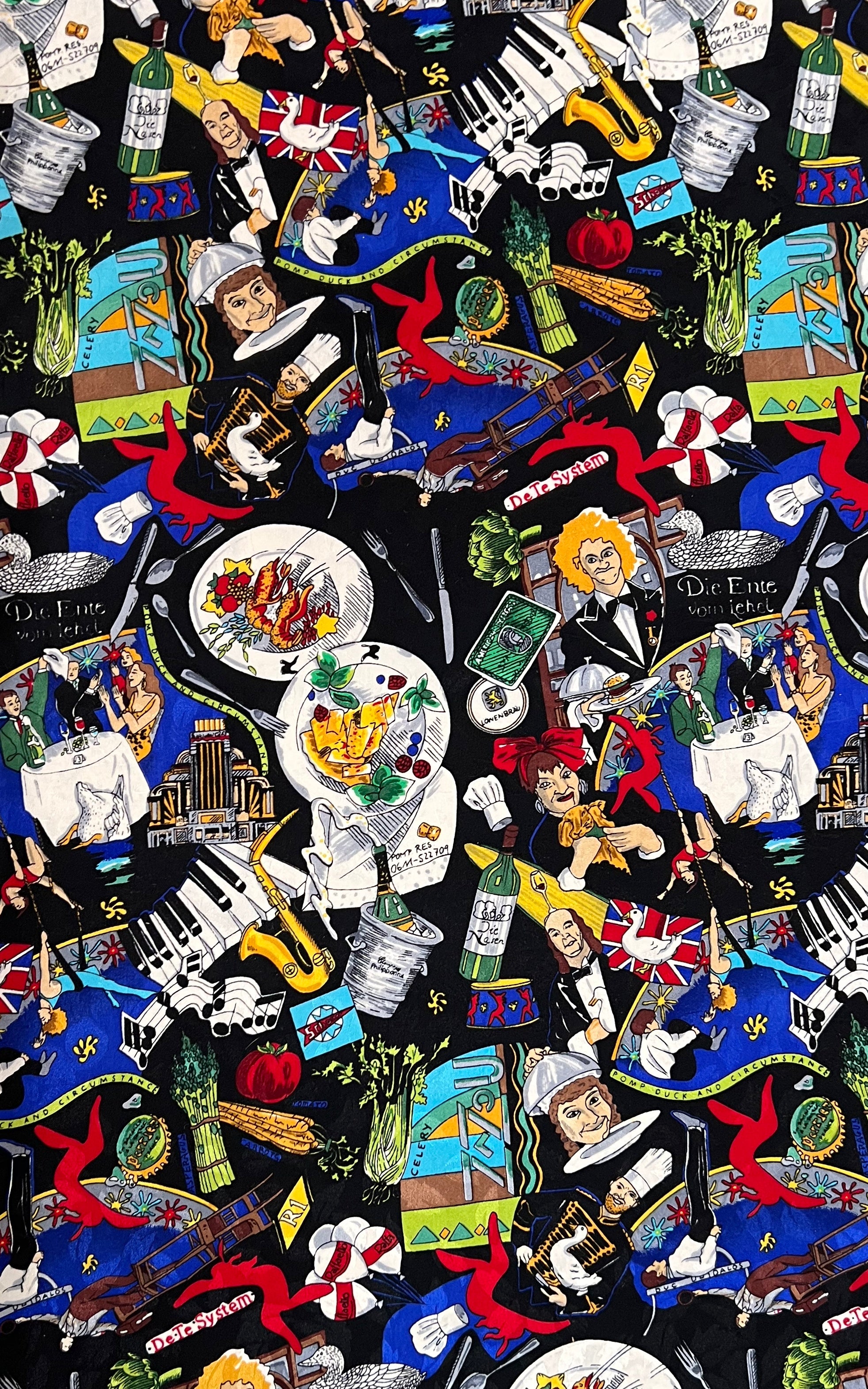 Vintage Big Pomp Duck And Circumstances Silk Foulard