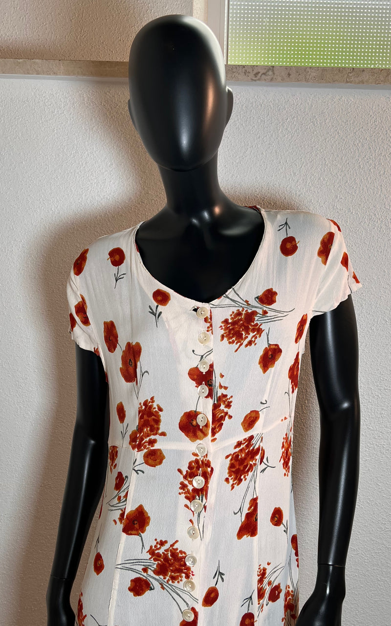 Vintage 90s Poppy Flower Dress