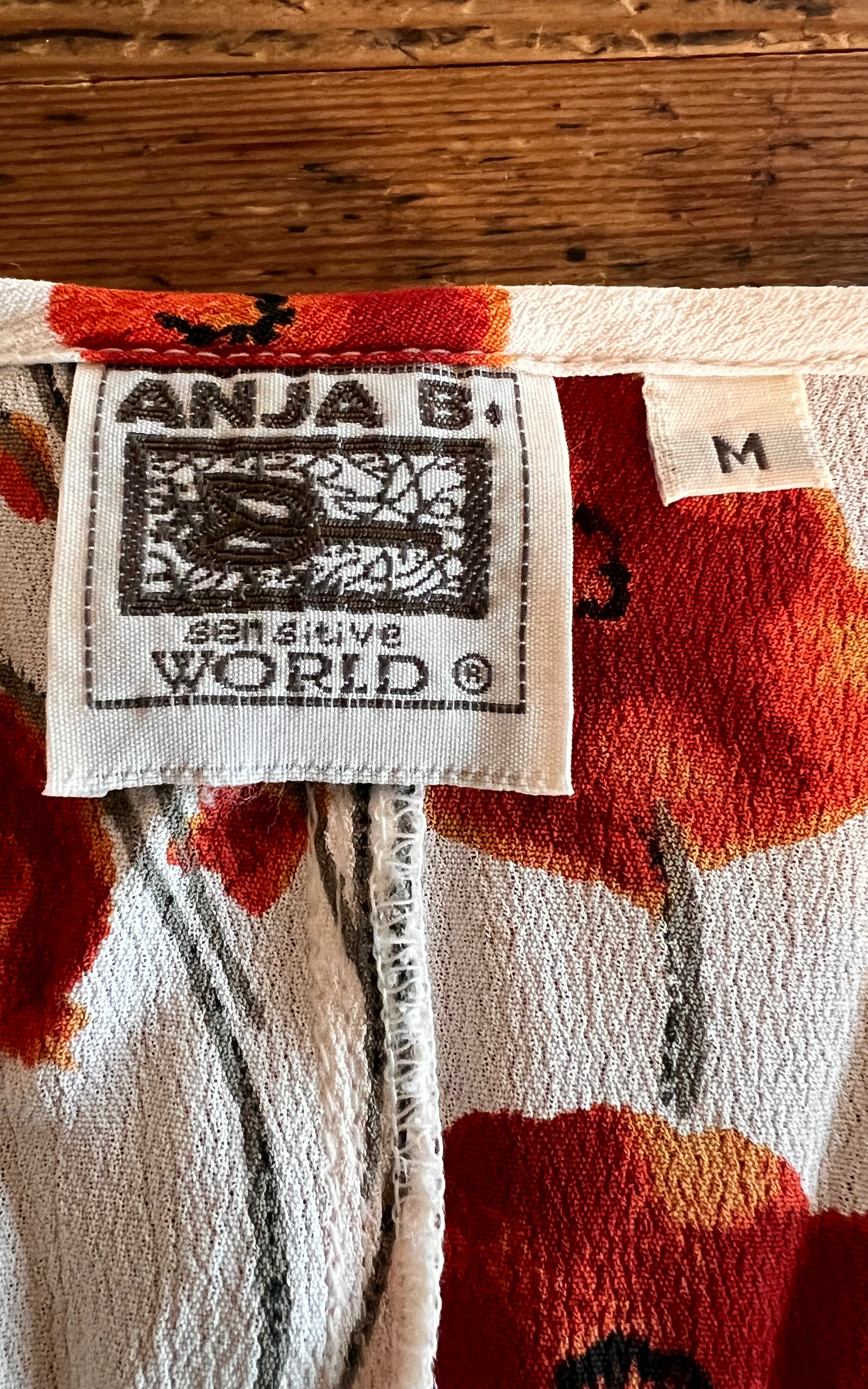 Abito vintage anni '90 con fiori di papavero